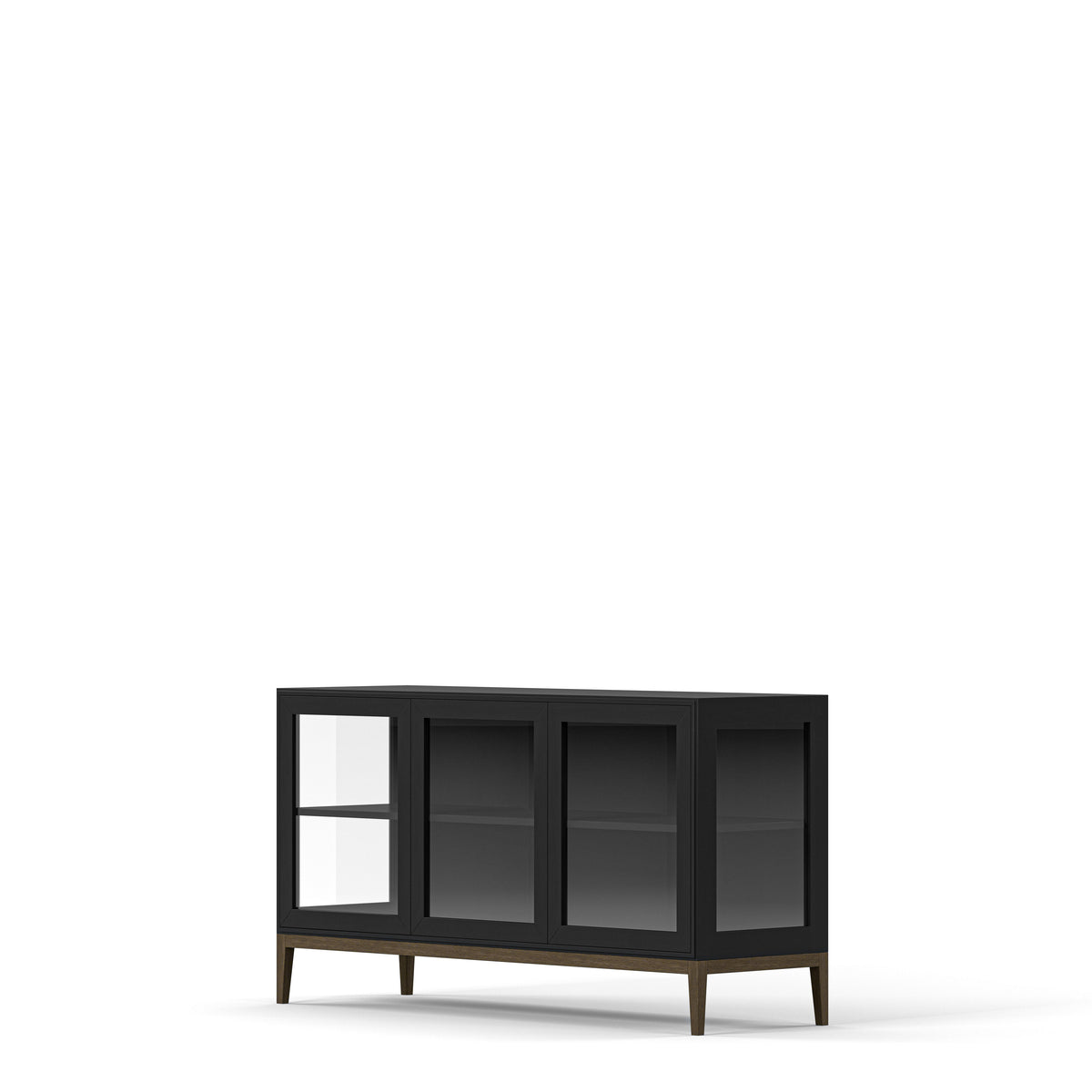 Englesson Skåp White Edge 2.0 Vitrinskåp 3 Dörrar, 1-Sektion #Variant_Black Brushed & Burned Walnut