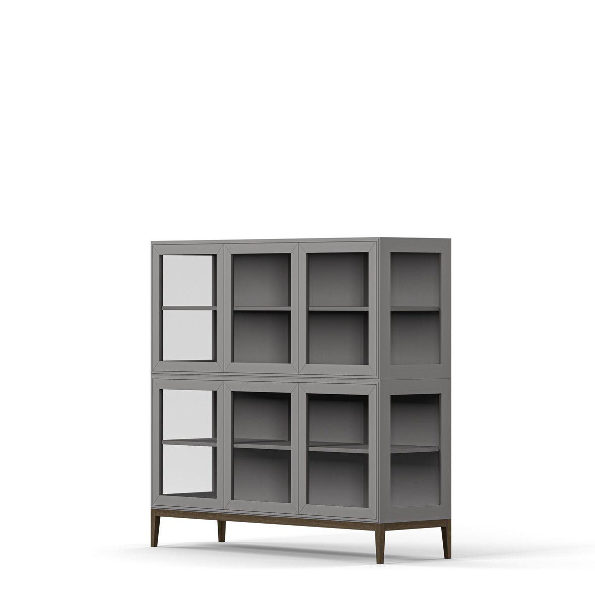 Englesson Skåp White Edge 2.0 Vitrinskåp 3 Dörrar, 2-Sektion 7223DB #Variant_Grey Brushed & Burned Walnut
