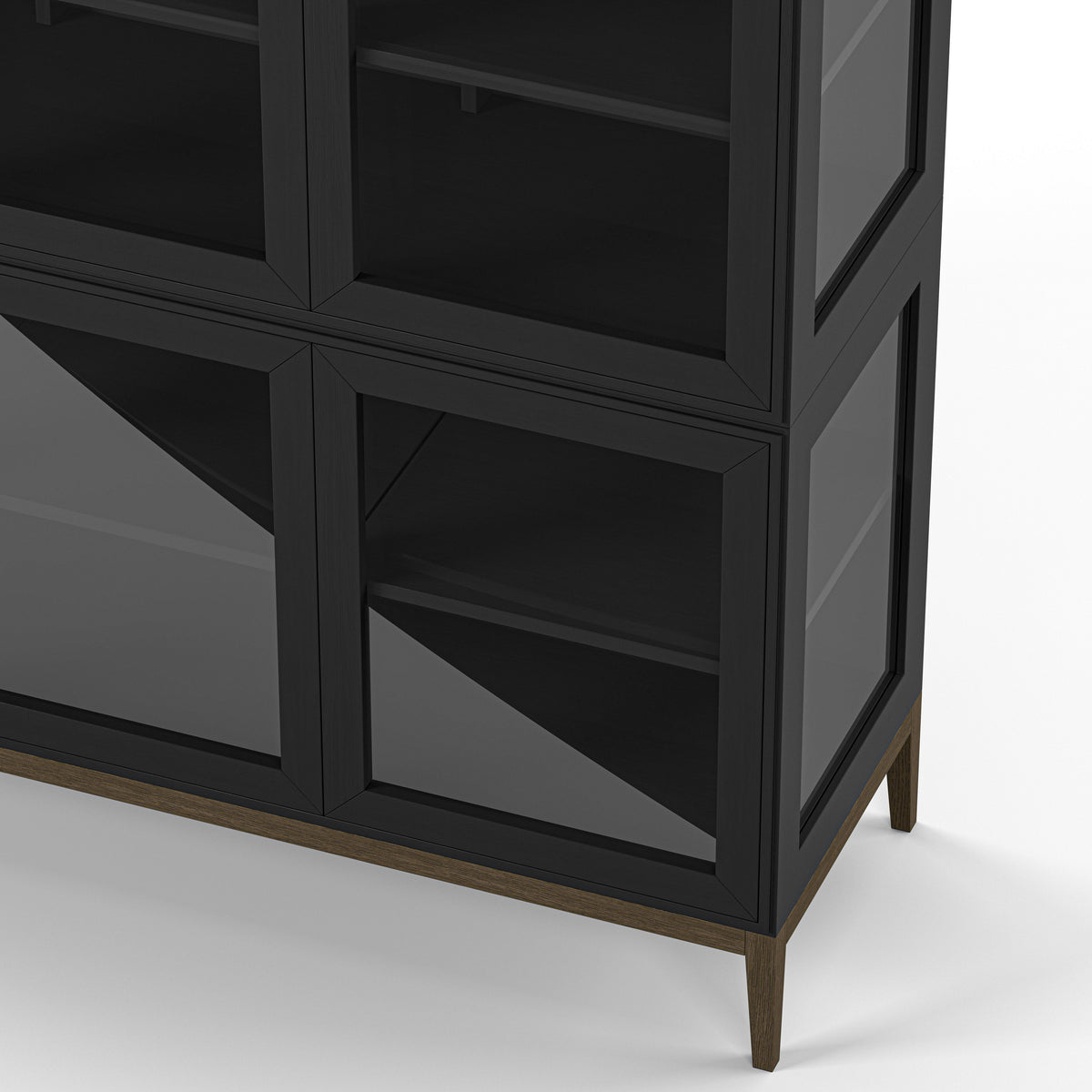 Englesson Skåp White Edge 2.0 Vitrinskåp 3 Dörrar, 2-Sektion 7223DB #Variant_Black Brushed & Burned Walnut