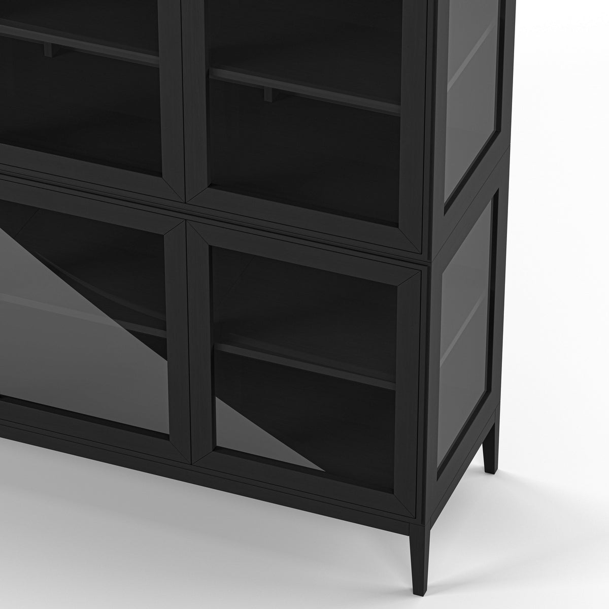 Englesson Skåp White Edge 2.0 Vitrinskåp 3 Dörrar, 2-Sektion 7223DB #Variant_Black Brushed