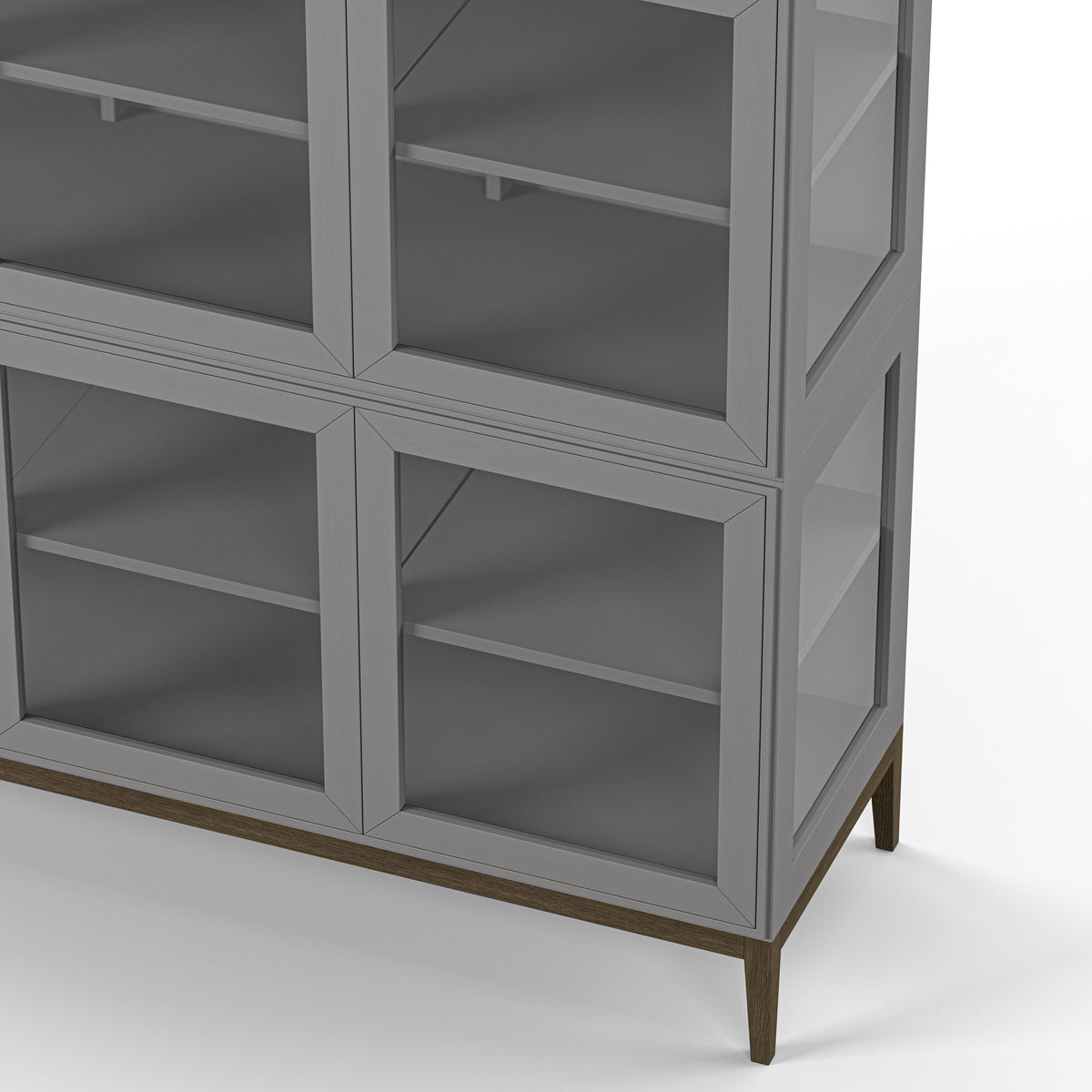 Englesson Skåp White Edge 2.0 Vitrinskåp 3 Dörrar, 3-Sektion 7323DB #Variant_Grey Brushed & Burned Walnut