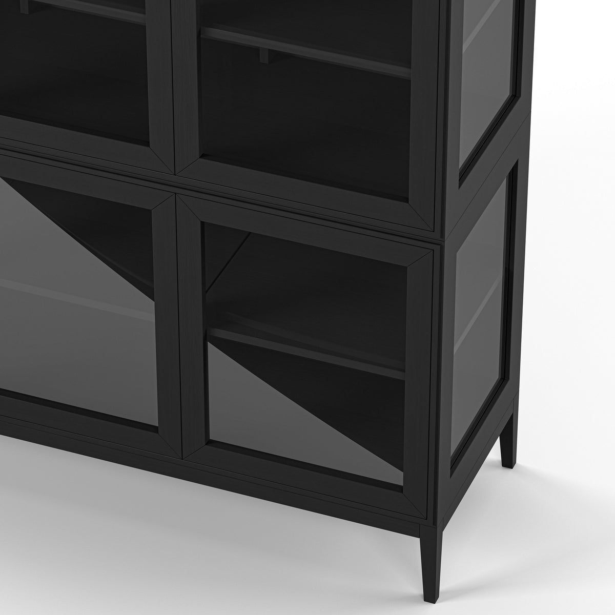 Englesson Skåp White Edge 2.0 Vitrinskåp 3 Dörrar, 3-Sektion 7323DB #Variant_Black Brushed