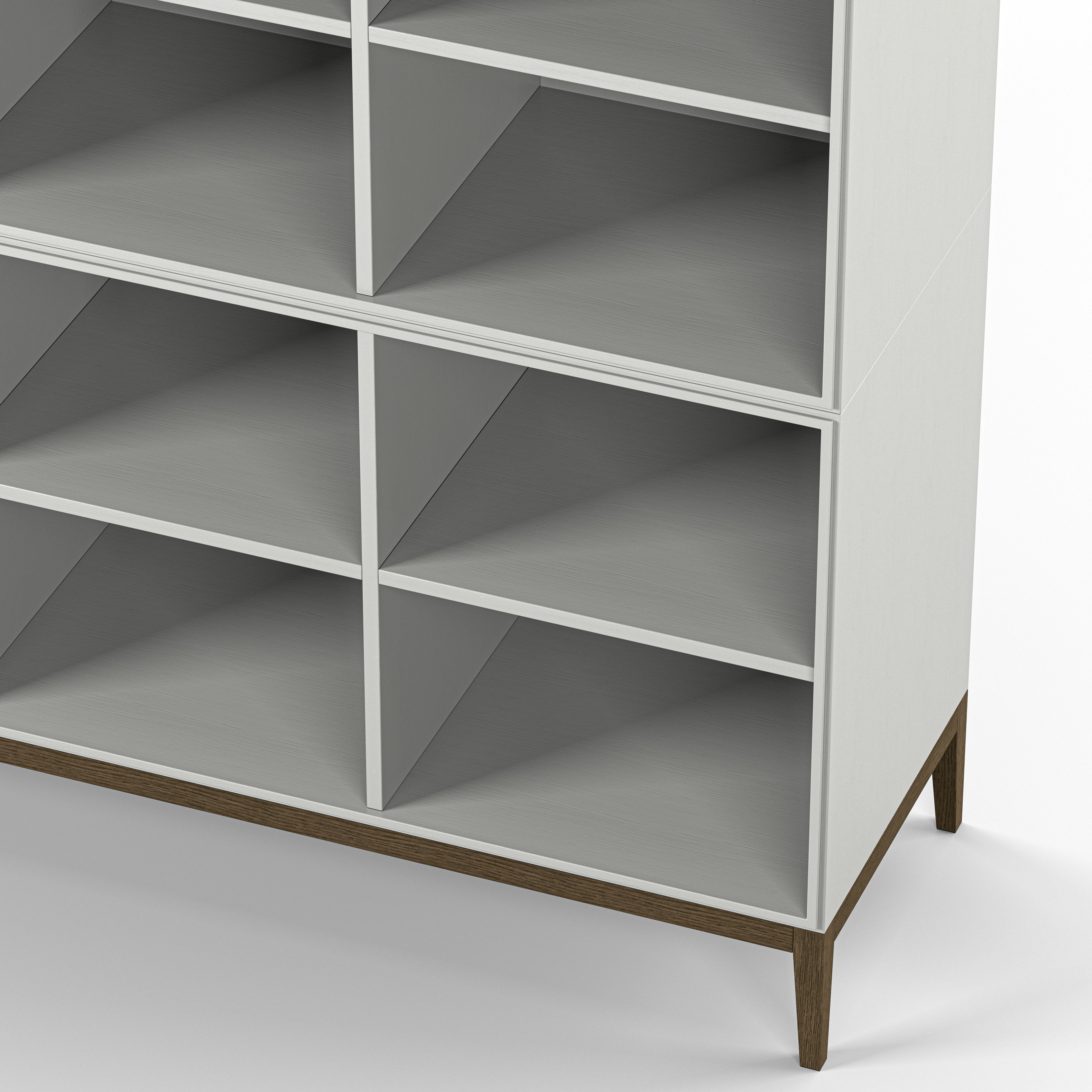 Englesson Bokhyllor Edge 2.0 Bokhylla 3 Hyllor, 2-Sektion #Variant_White & Burned Walnut