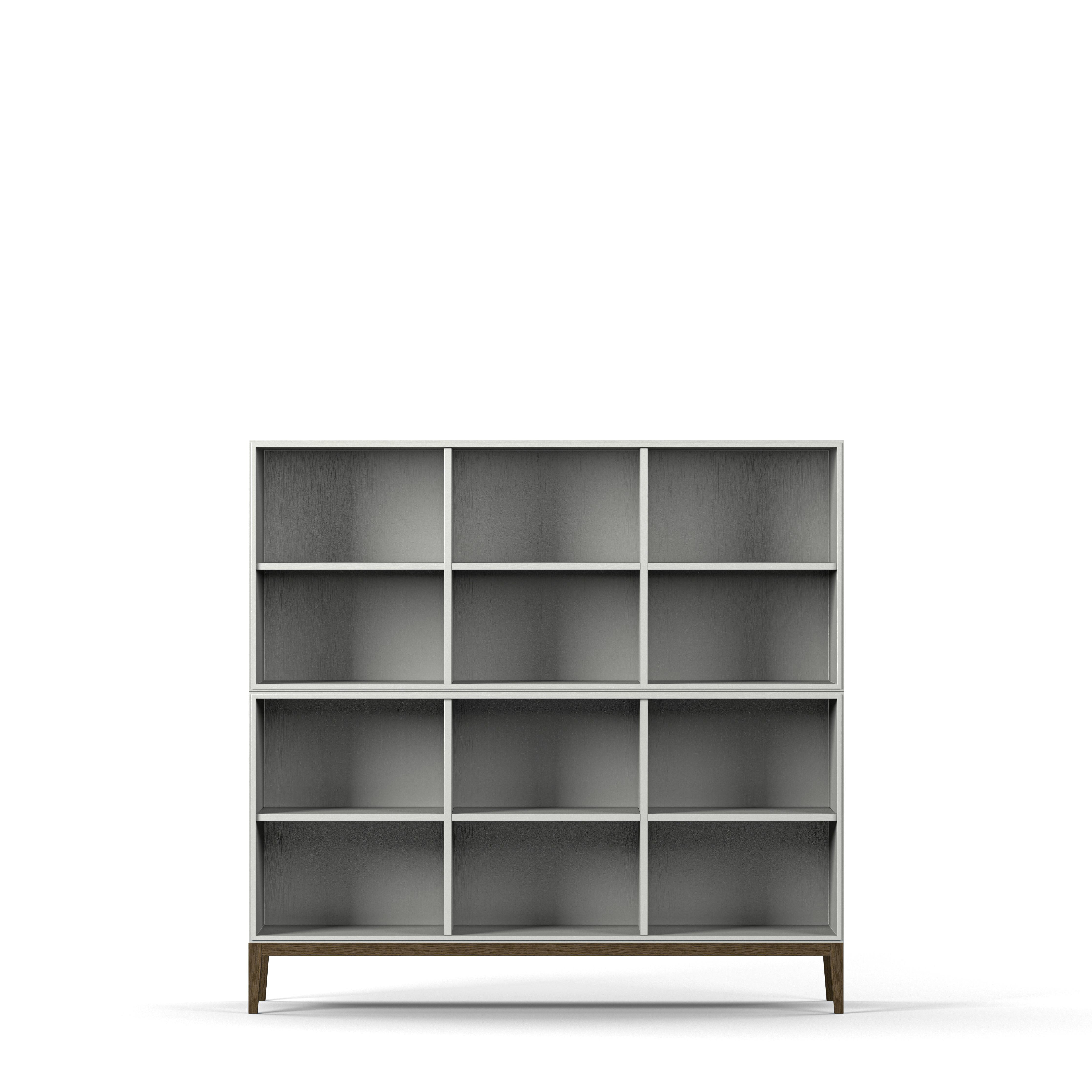 Englesson Bokhyllor White & Burned Walnut Edge 2.0 Bokhylla 3 Hyllor, 2-Sektion 7213DB-BW #Variant_White & Burned Walnut