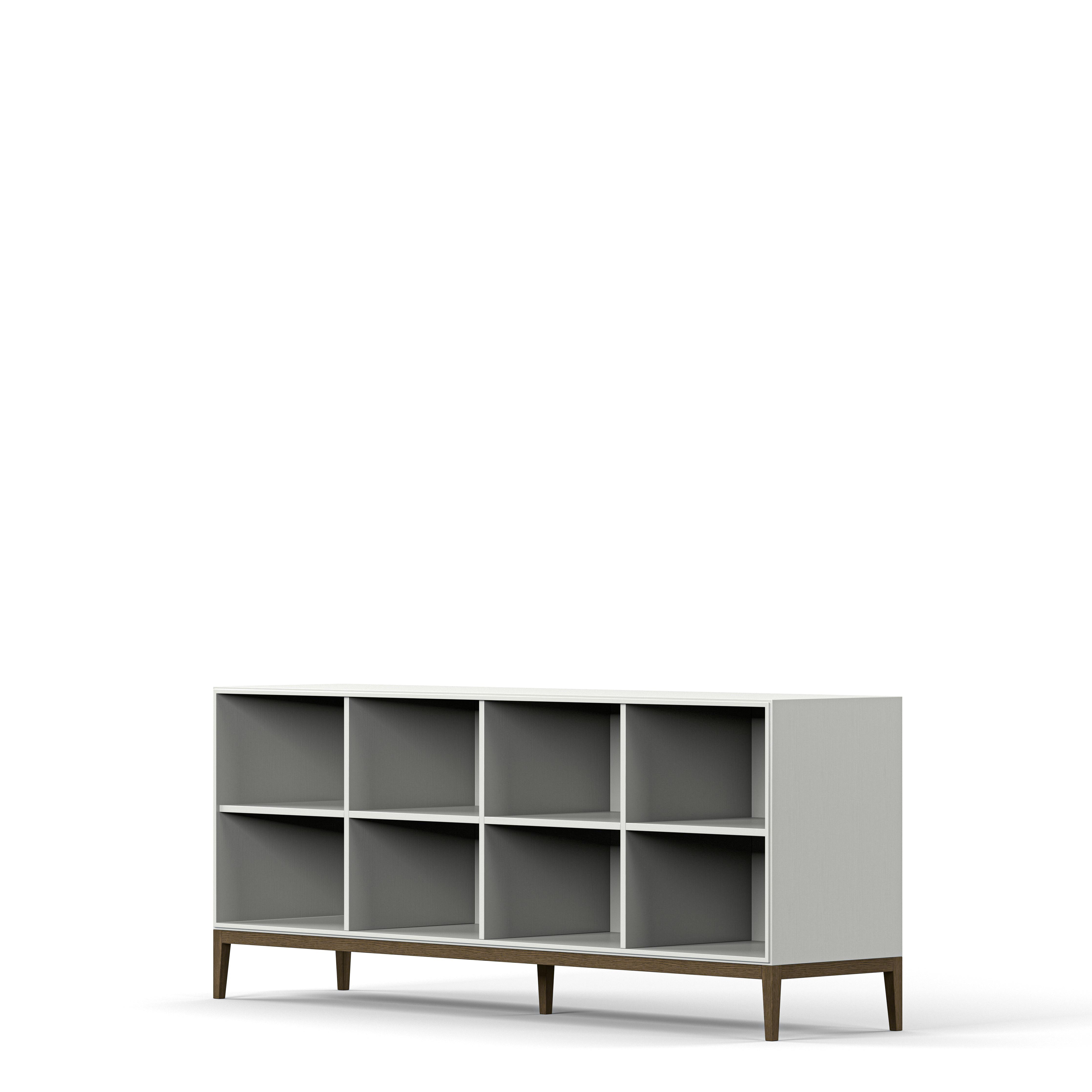 Englesson Bokhyllor Edge 2.0 Bokhylla 4 Hyllor, 1-Sektion #Variant_White & Burned Walnut