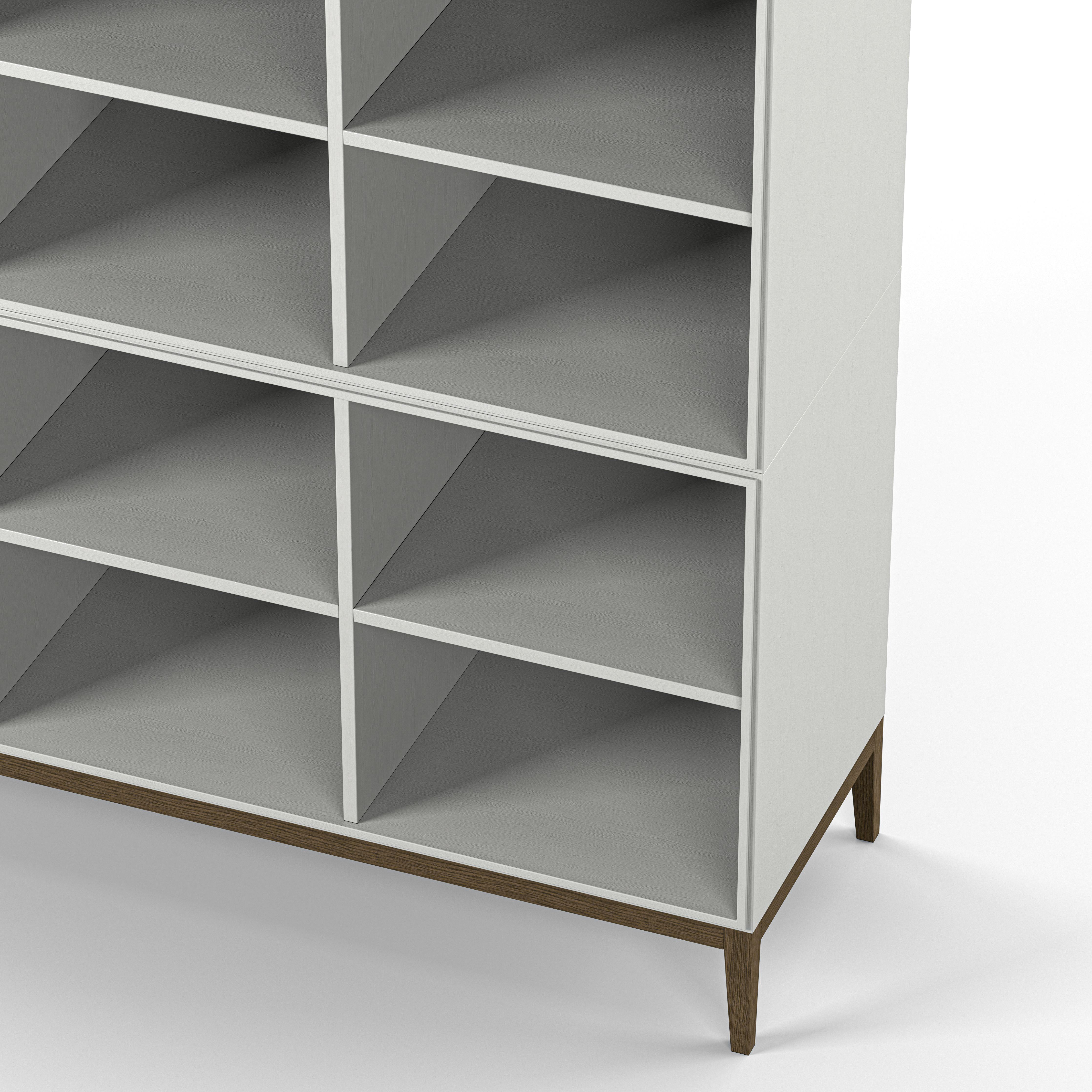 Englesson Bokhyllor Edge 2.0 Bokhylla 4 Hyllor, 3-Sektion #Variant_White & Burned Walnut