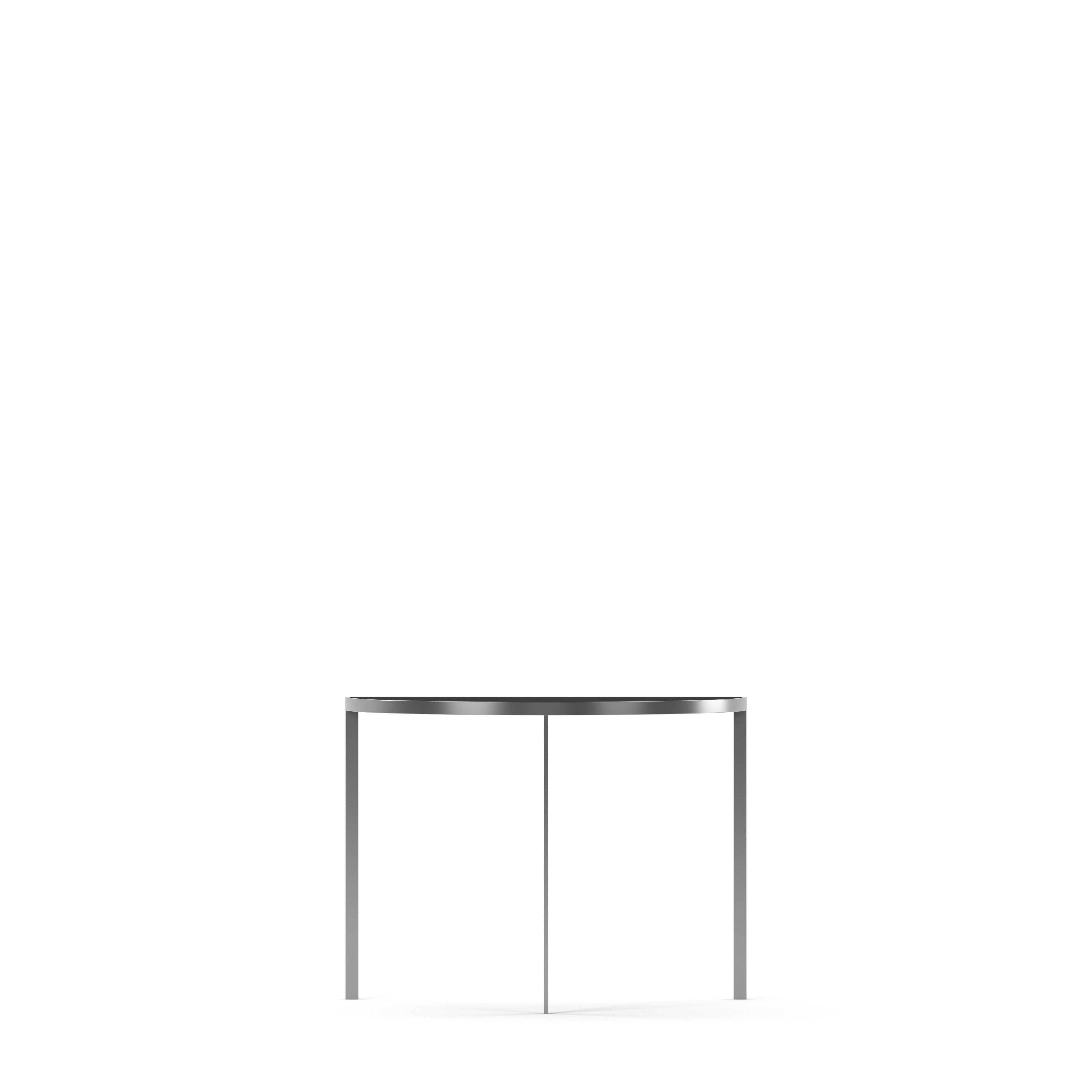 Englesson Bord Silvergrå Metall & Burned Walnut Square Hallbord 4367BW #Variant_Silvergrå Metall & Black Oak