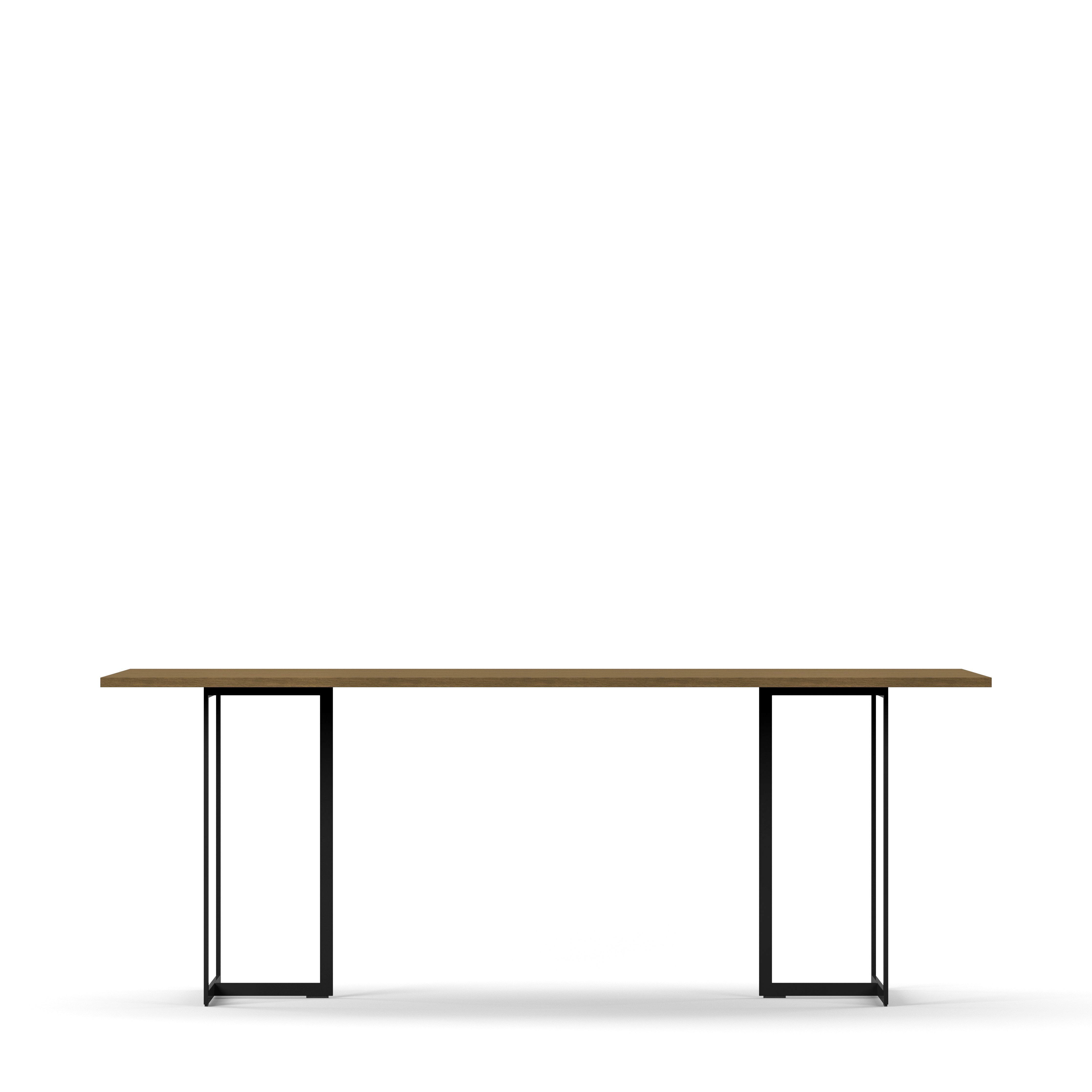 Englesson Bord Burned Walnut Square Matbord 4585BW #Variant_Svart Metall & Burned Walnut