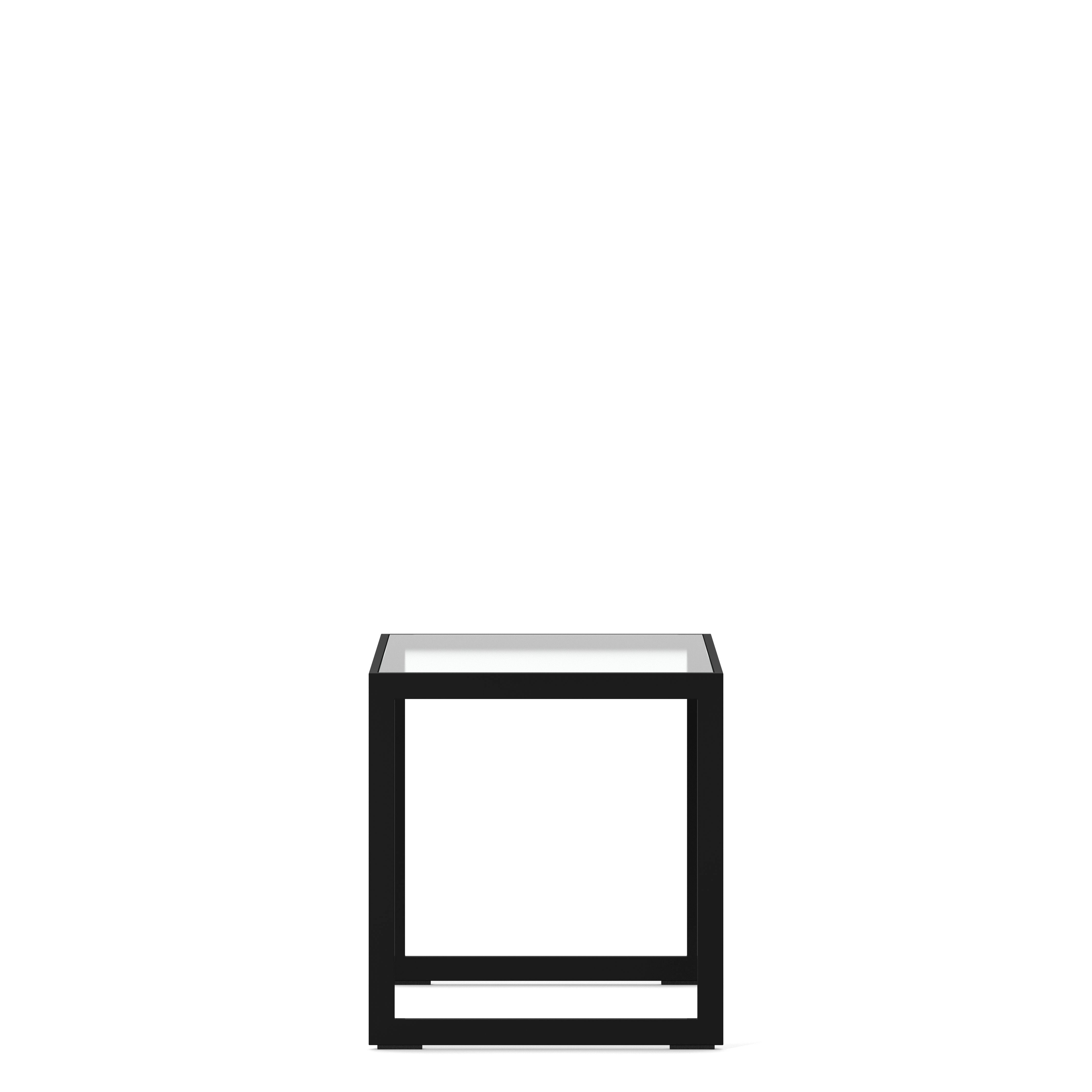 Englesson Bord Square Sidobord #Variant_Svart Metall & Glas