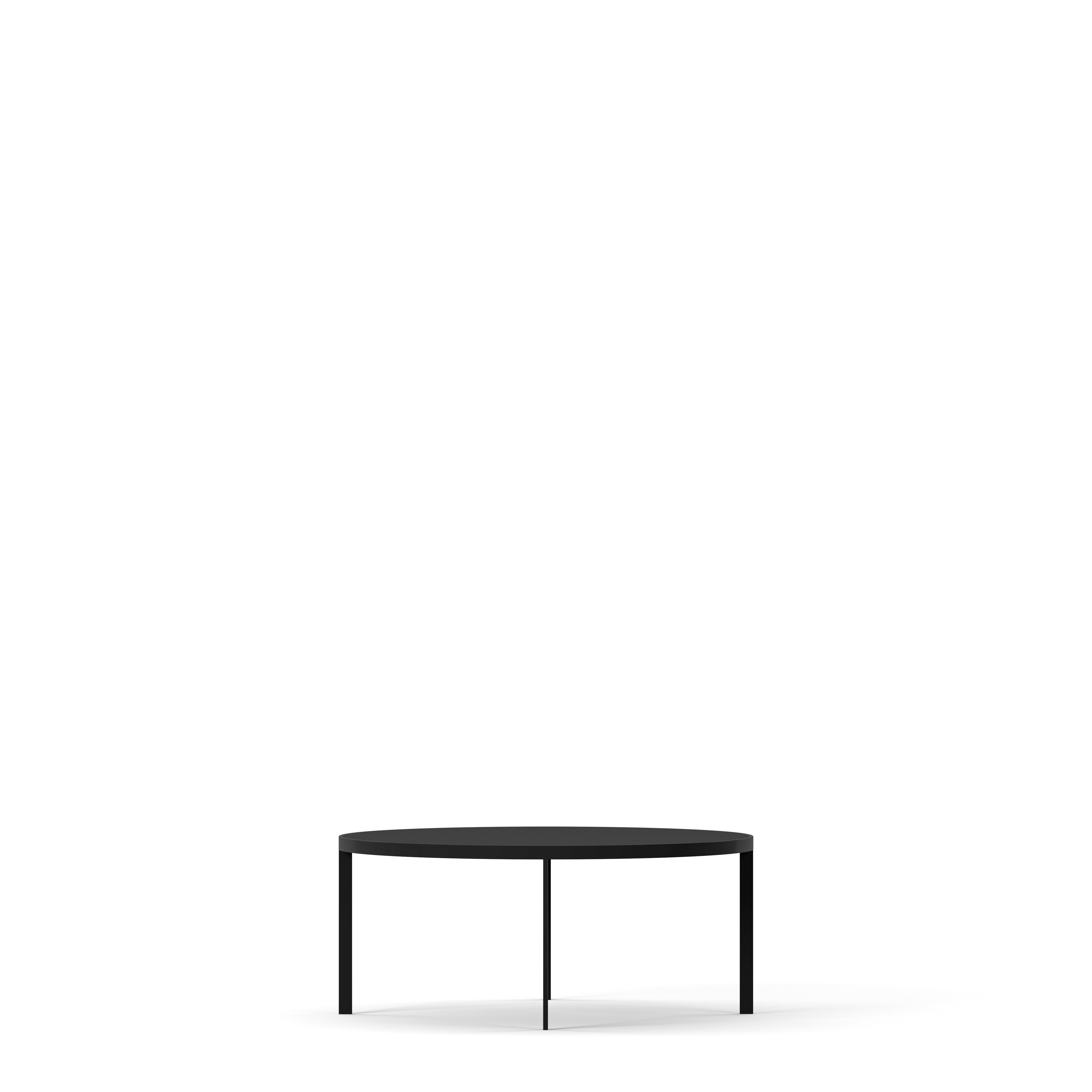 Englesson Bord Square Soffbord Runt Ø93 #Variant_Svart Metall & Black Oak