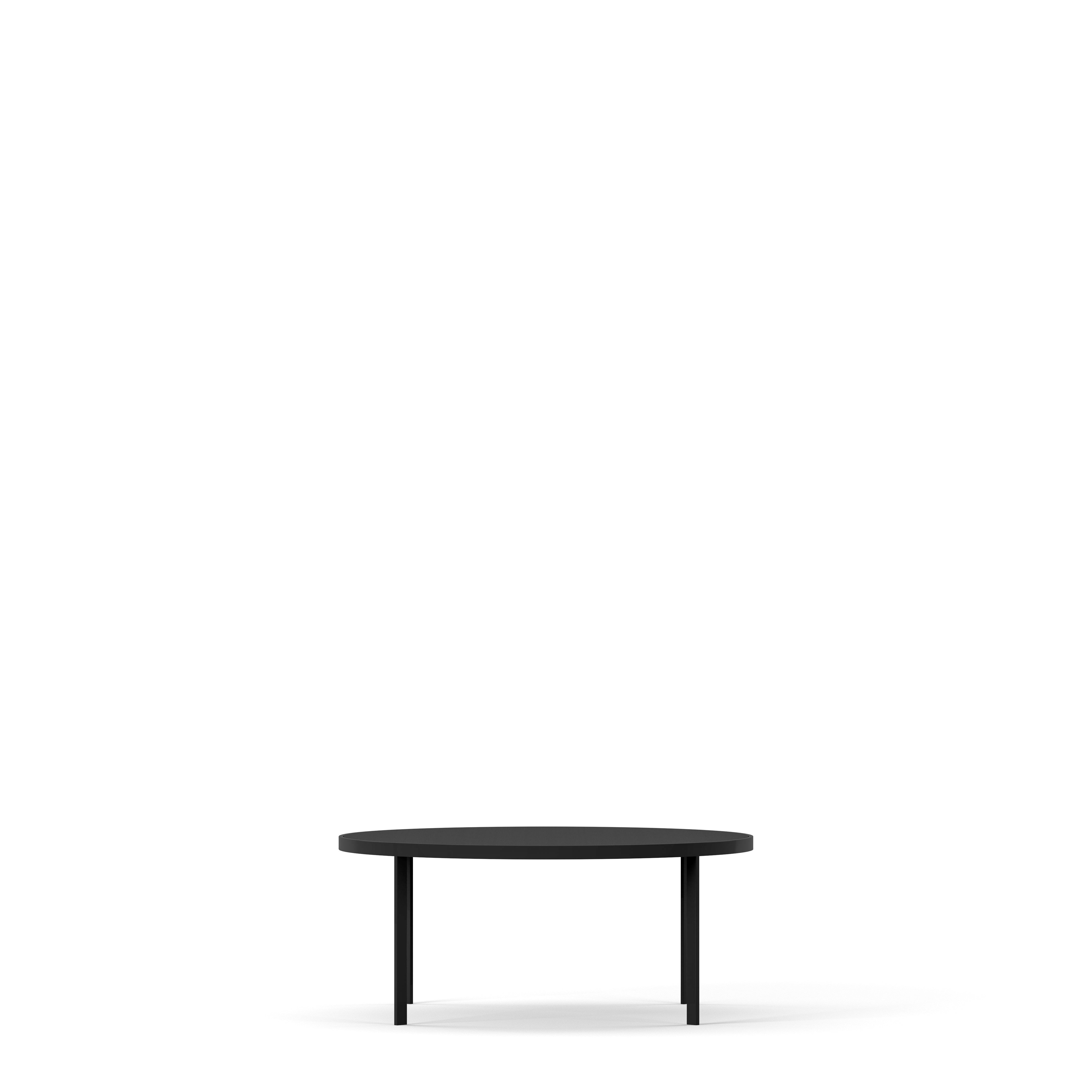 Englesson Bord Square Soffbord Runt Ø93 #Variant_Svart Metall & Black Oak