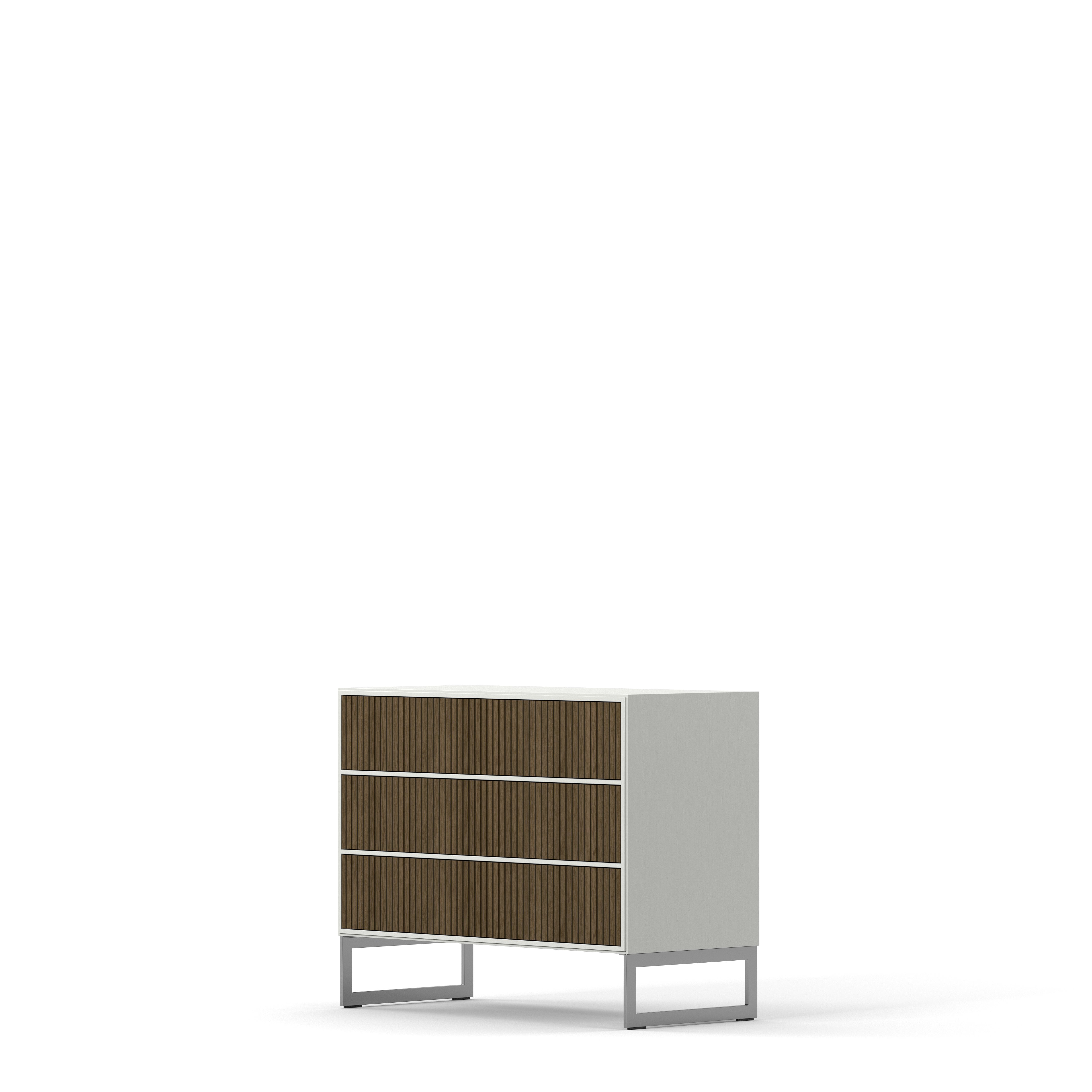 Englesson Byrå Line Burned Walnut Byrå 3 Lådor #Variant_White & Burned Walnut