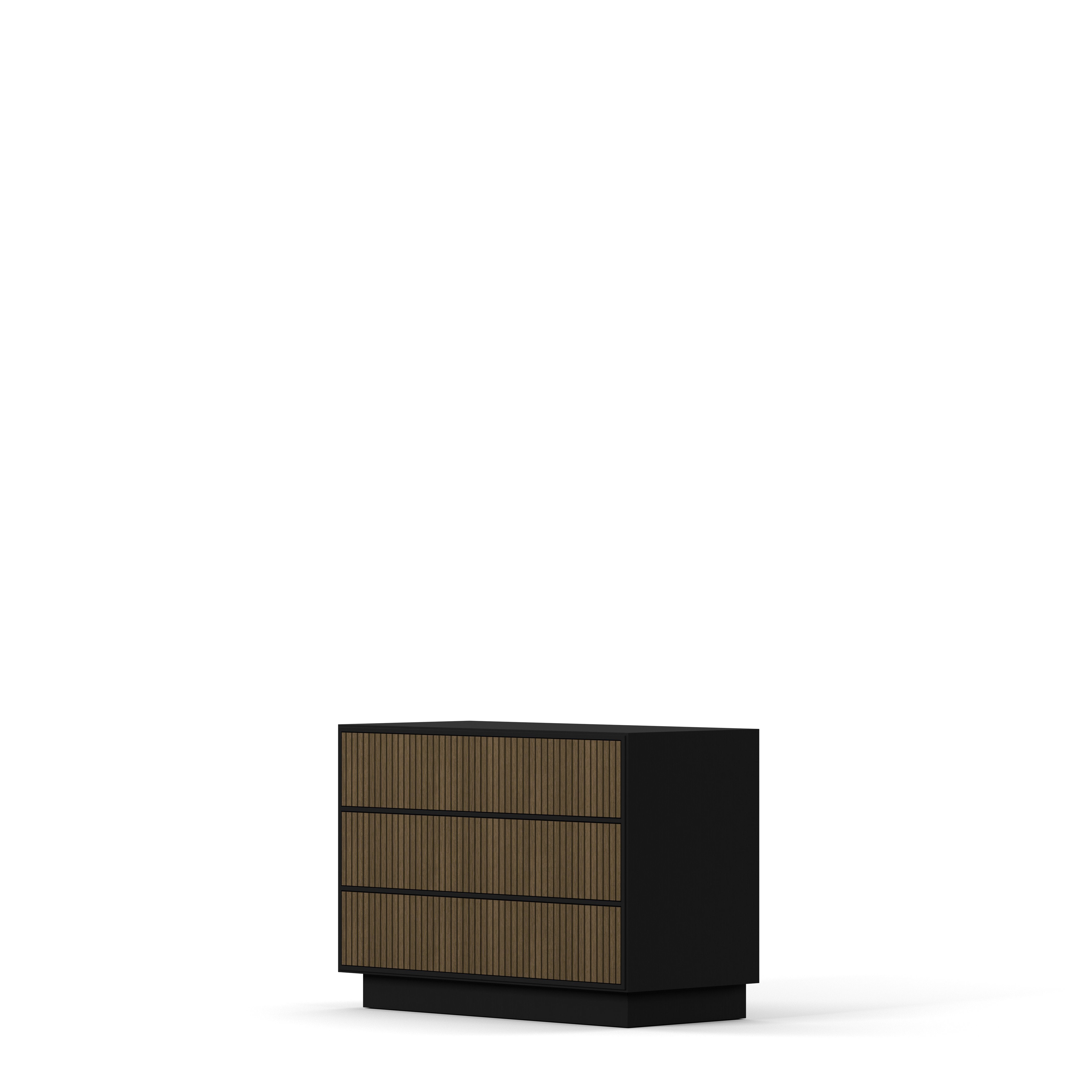 Englesson Byrå Line Burned Walnut Byrå 3 Lådor #Variant_Black & Burned Walnut