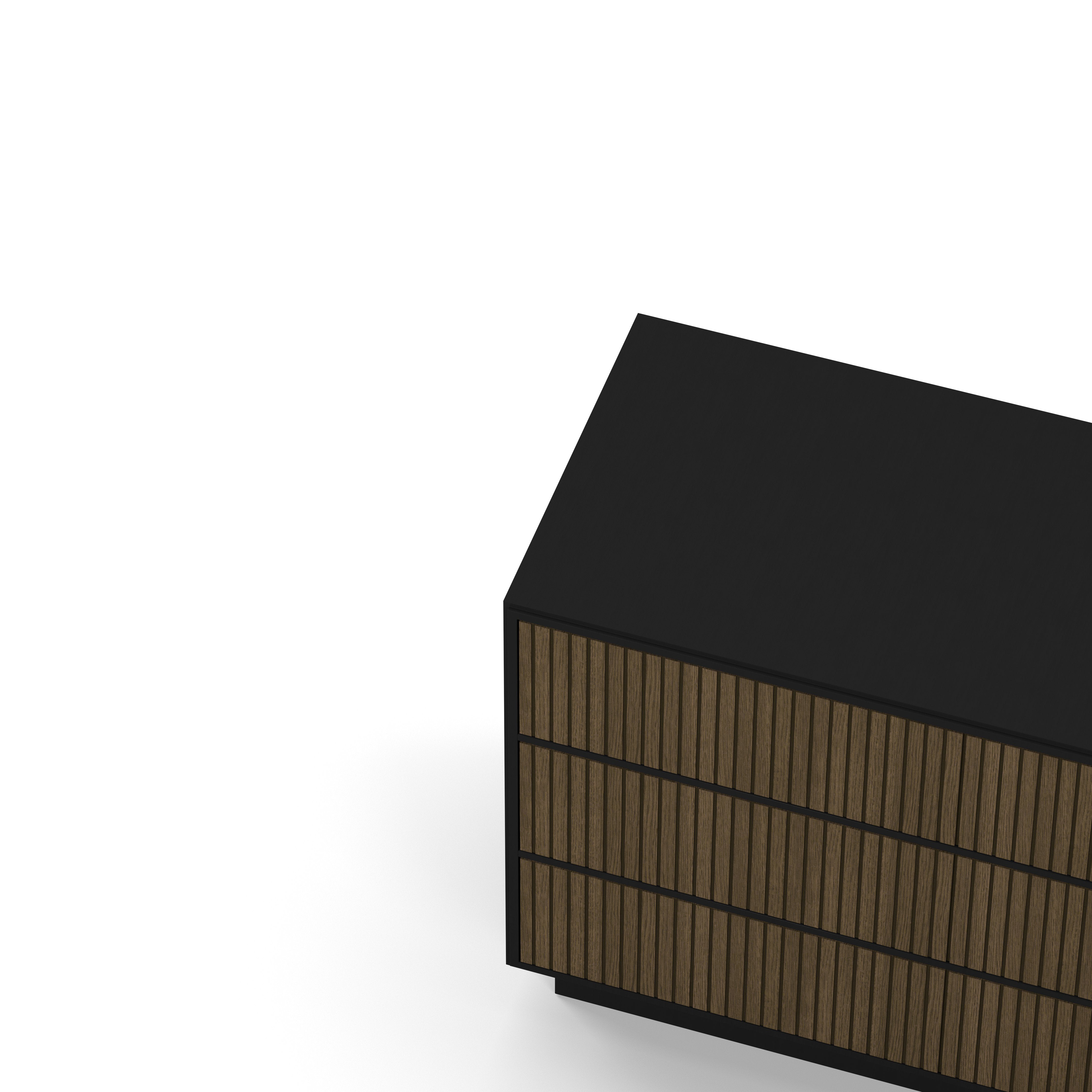 Englesson Byrå Line Burned Walnut Byrå 3 Lådor #Variant_Black & Burned Walnut