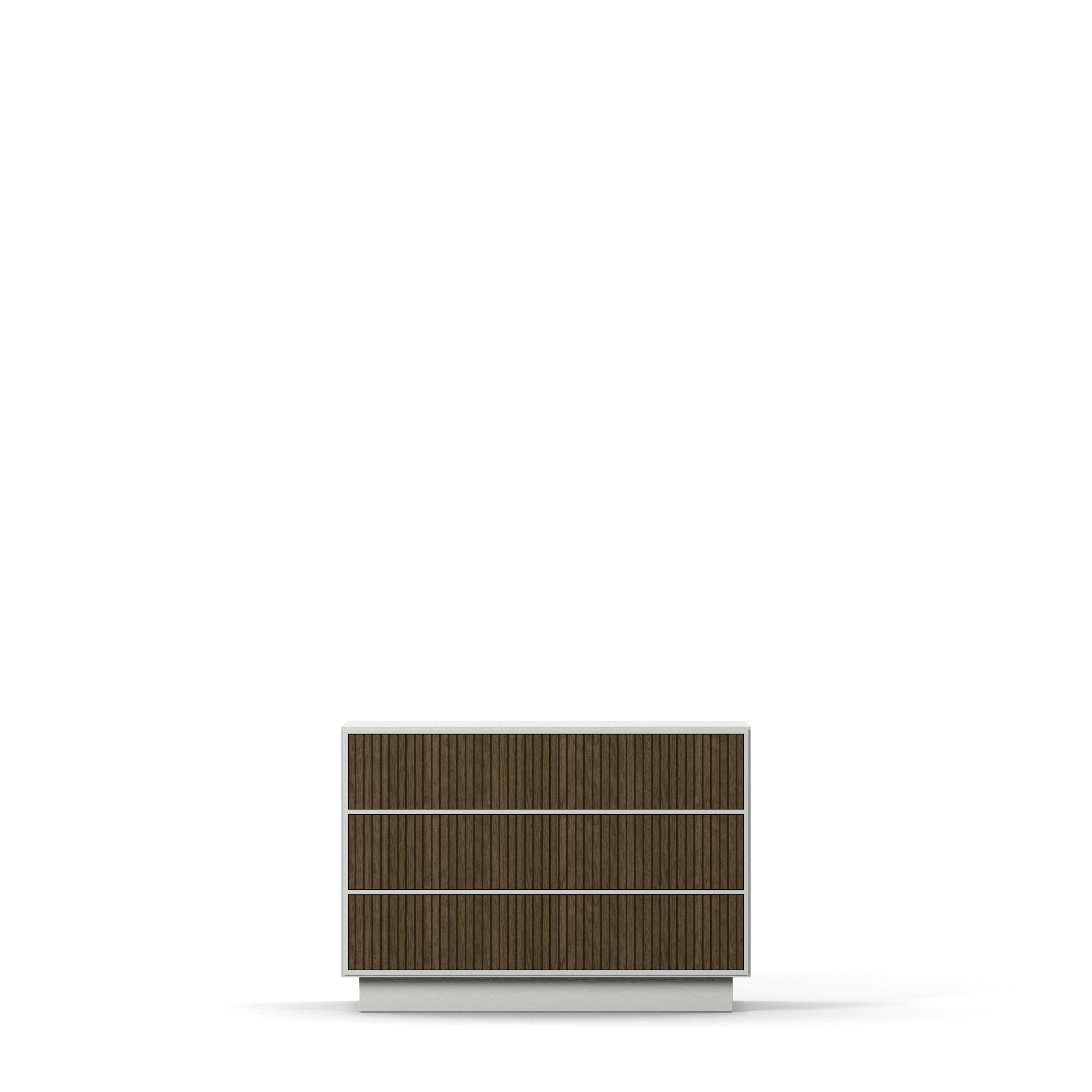 Englesson Byrå White Line Burned Walnut Byrå 3 Lådor 6644BW-DB #Variant_White & Burned Walnut