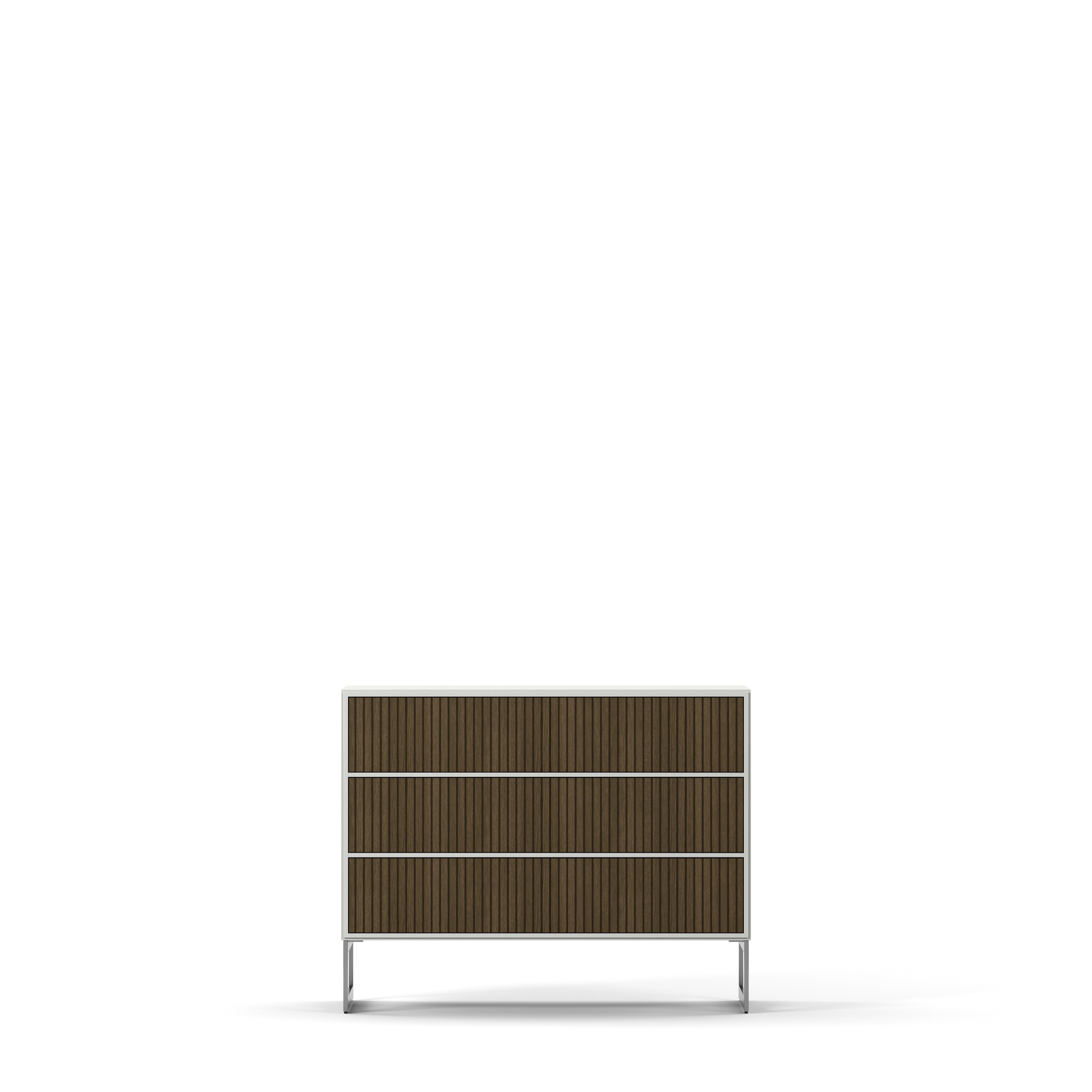 Englesson Byrå White Line Burned Walnut Byrå 3 Lådor 6844BW-DB #Variant_White & Burned Walnut