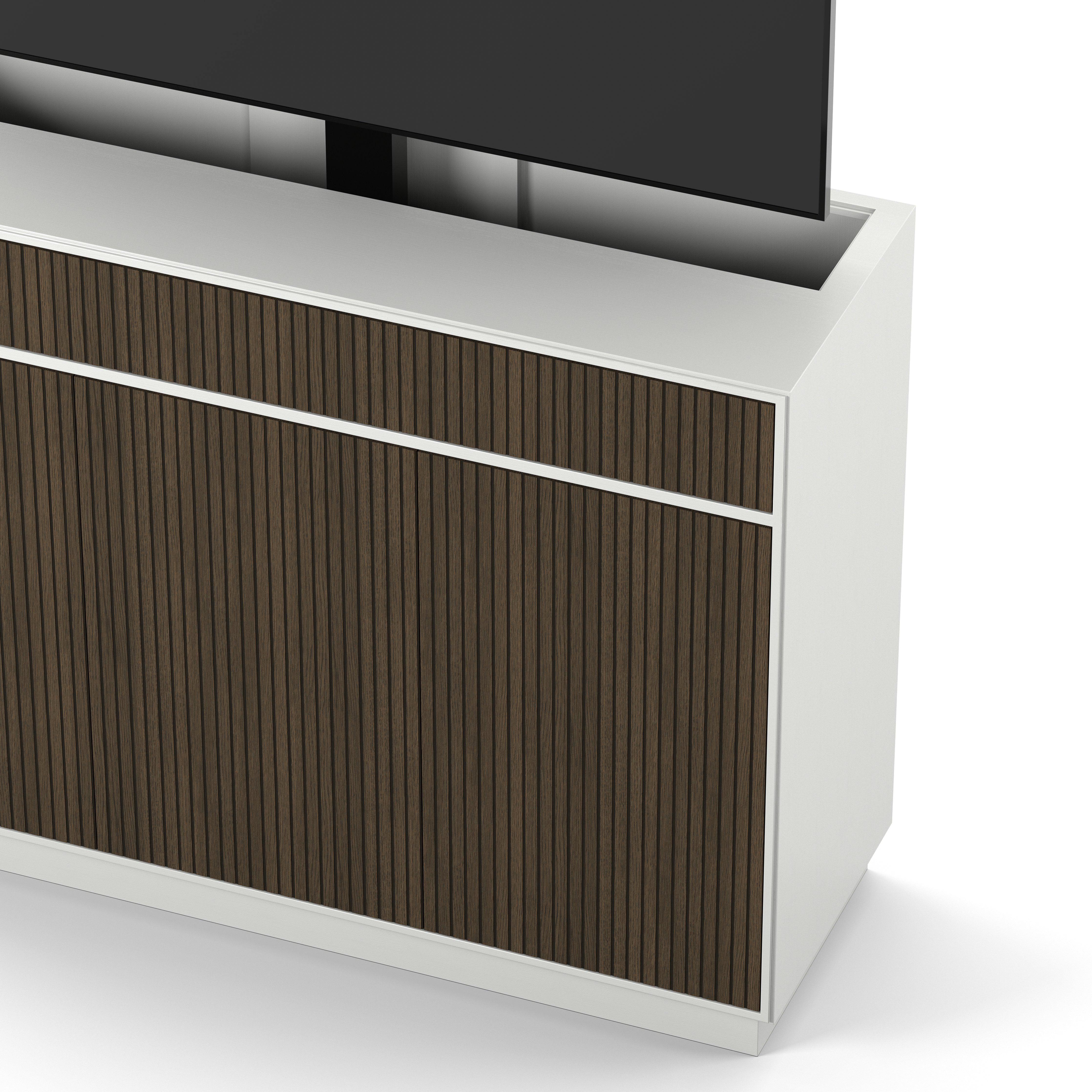 Englesson Line Burned Walnut TV Lift 55" #Variant_White & Burned Walnut