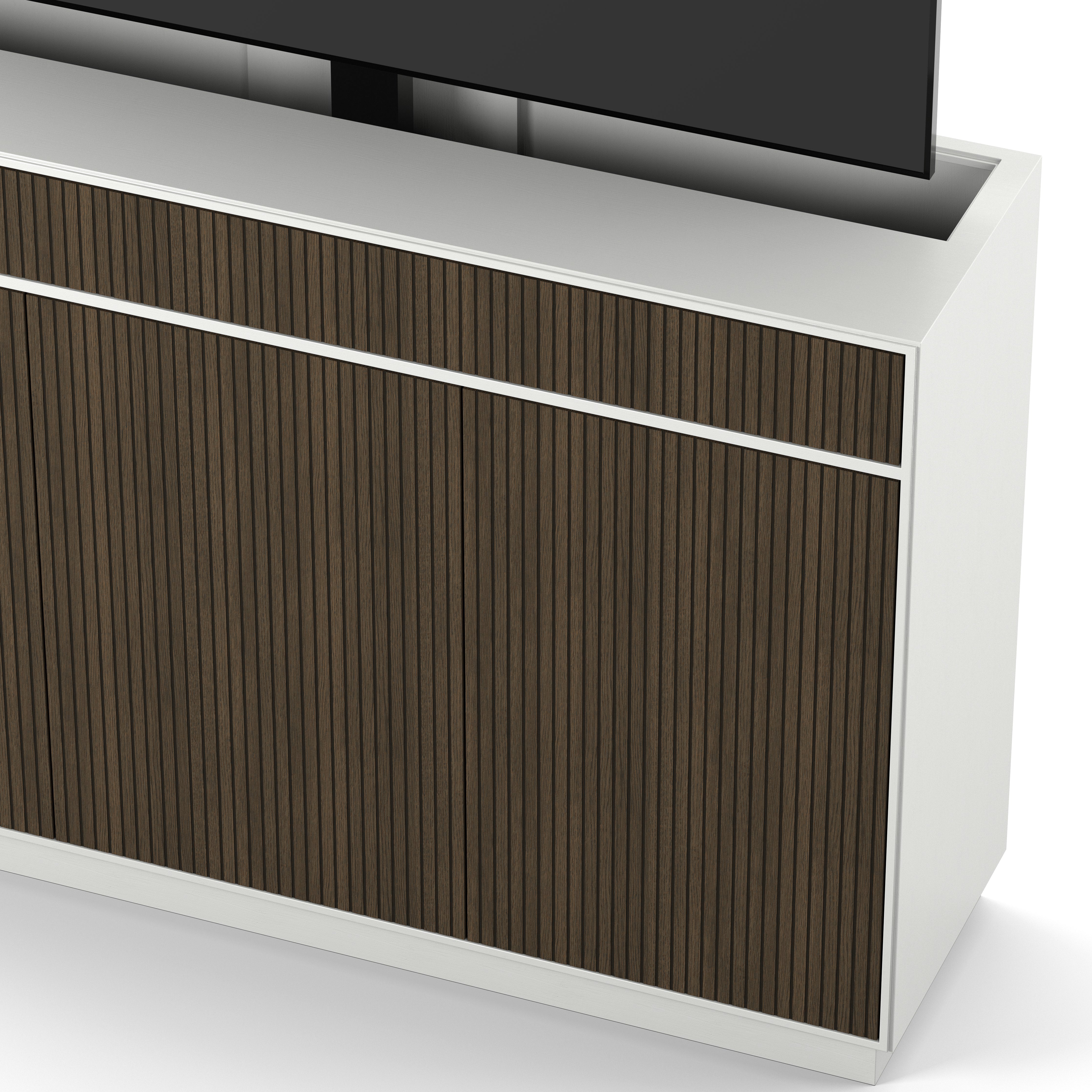 Englesson Line Burned Walnut TV Lift 65" #Variant_White & Burned Walnut