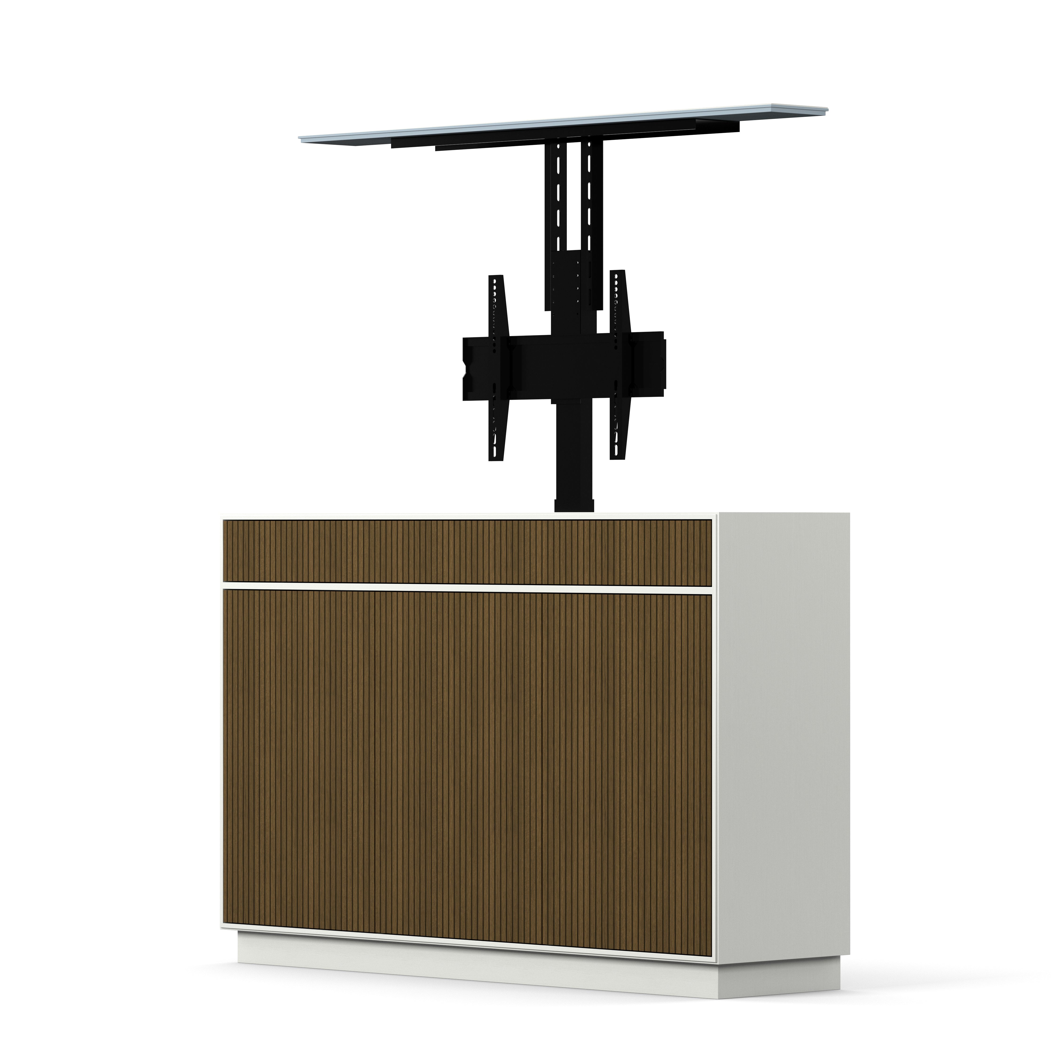 Englesson Line Burned Walnut TV Lift 65" #Variant_White & Burned Walnut