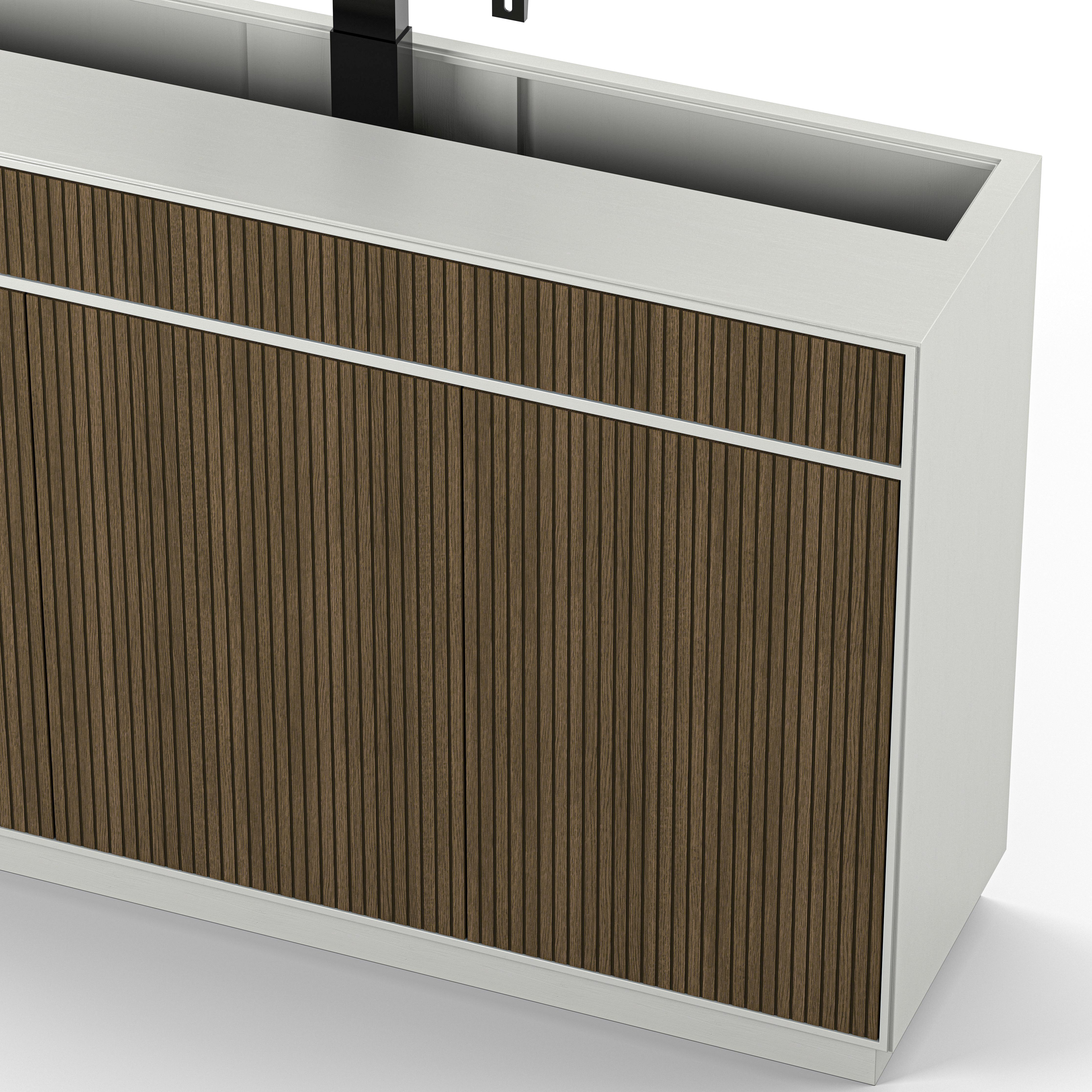 Englesson Line Burned Walnut TV Lift 65" #Variant_White & Burned Walnut