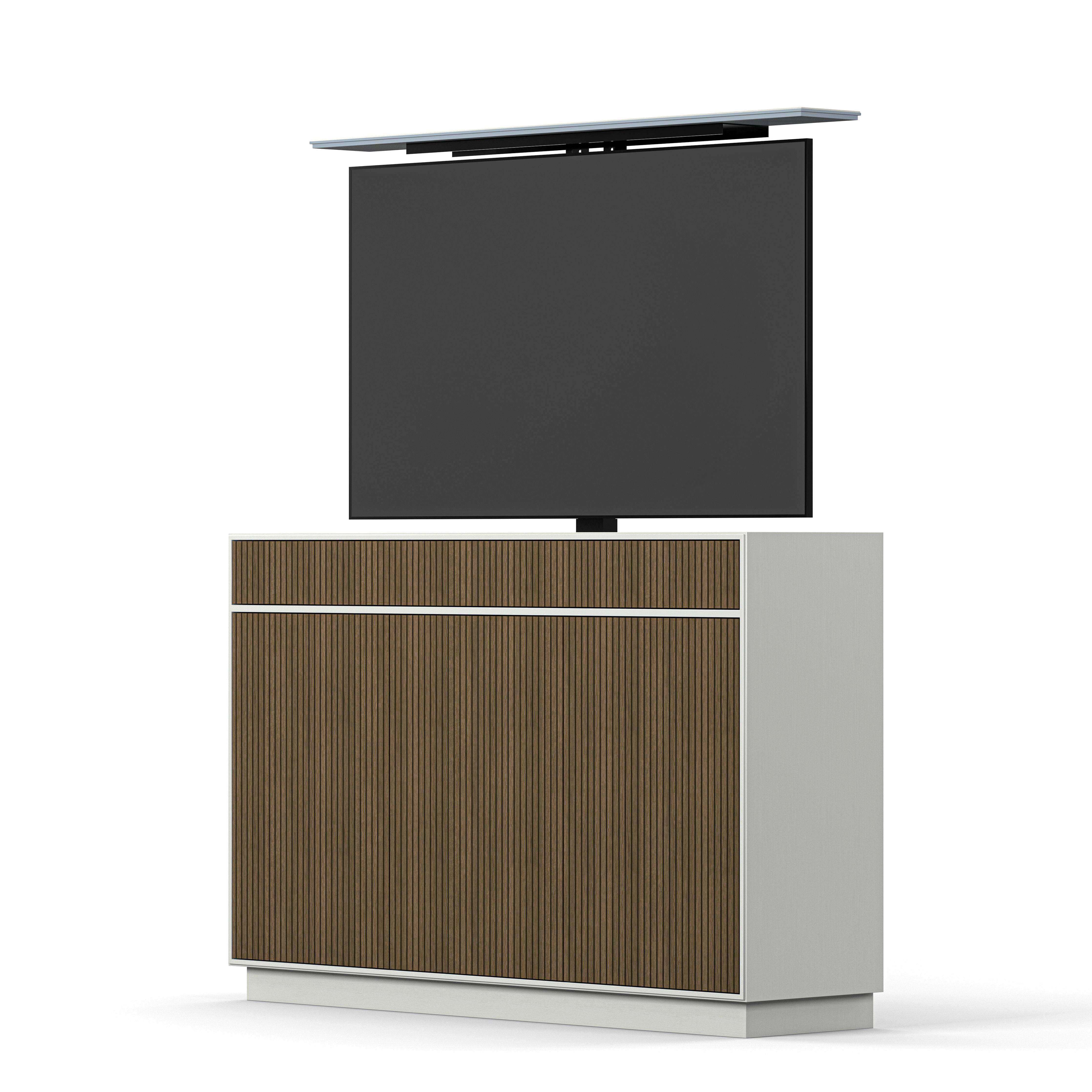 Englesson Line Burned Walnut TV Lift 65" #Variant_White & Burned Walnut