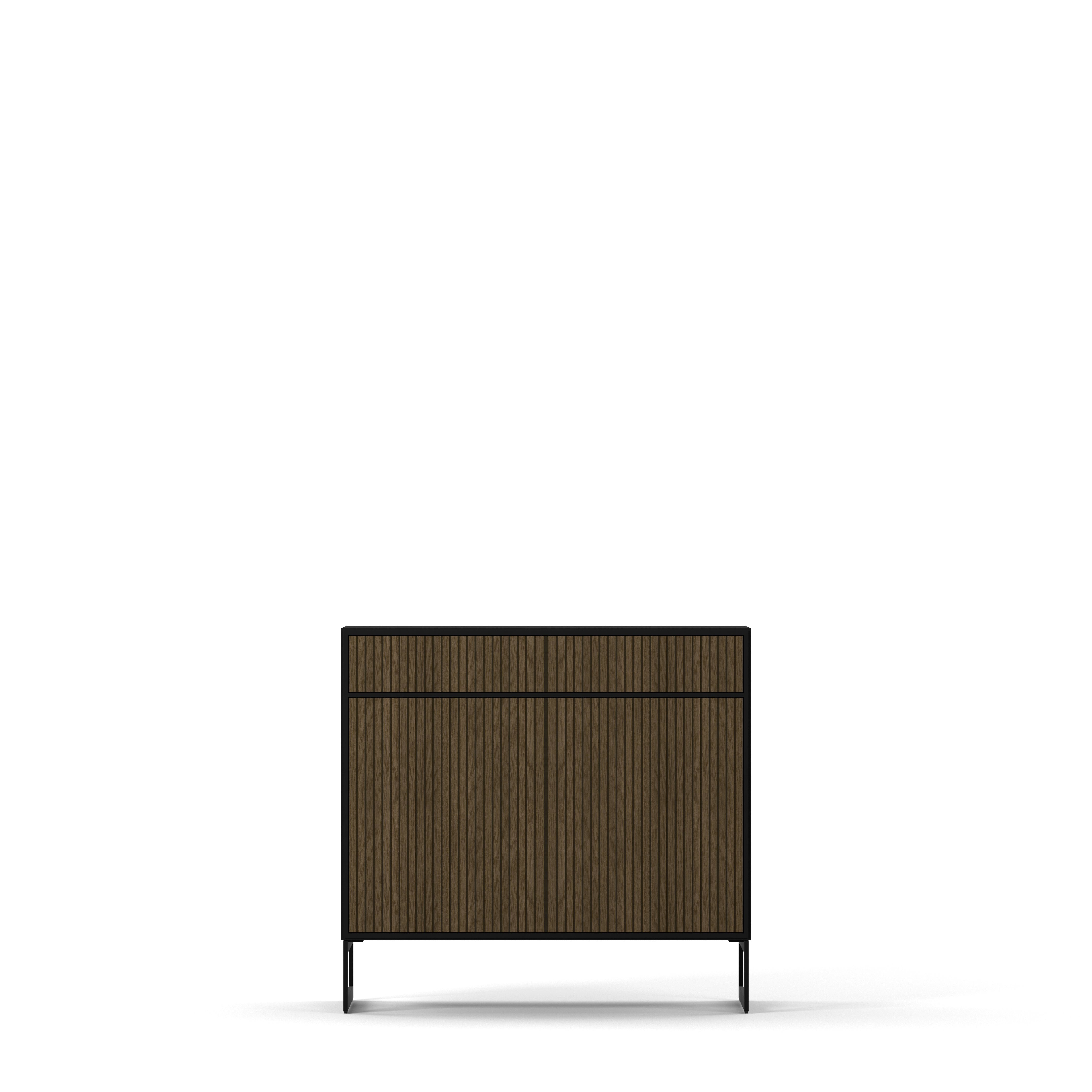 Line Burned Walnut Sideboard 2 Doors High