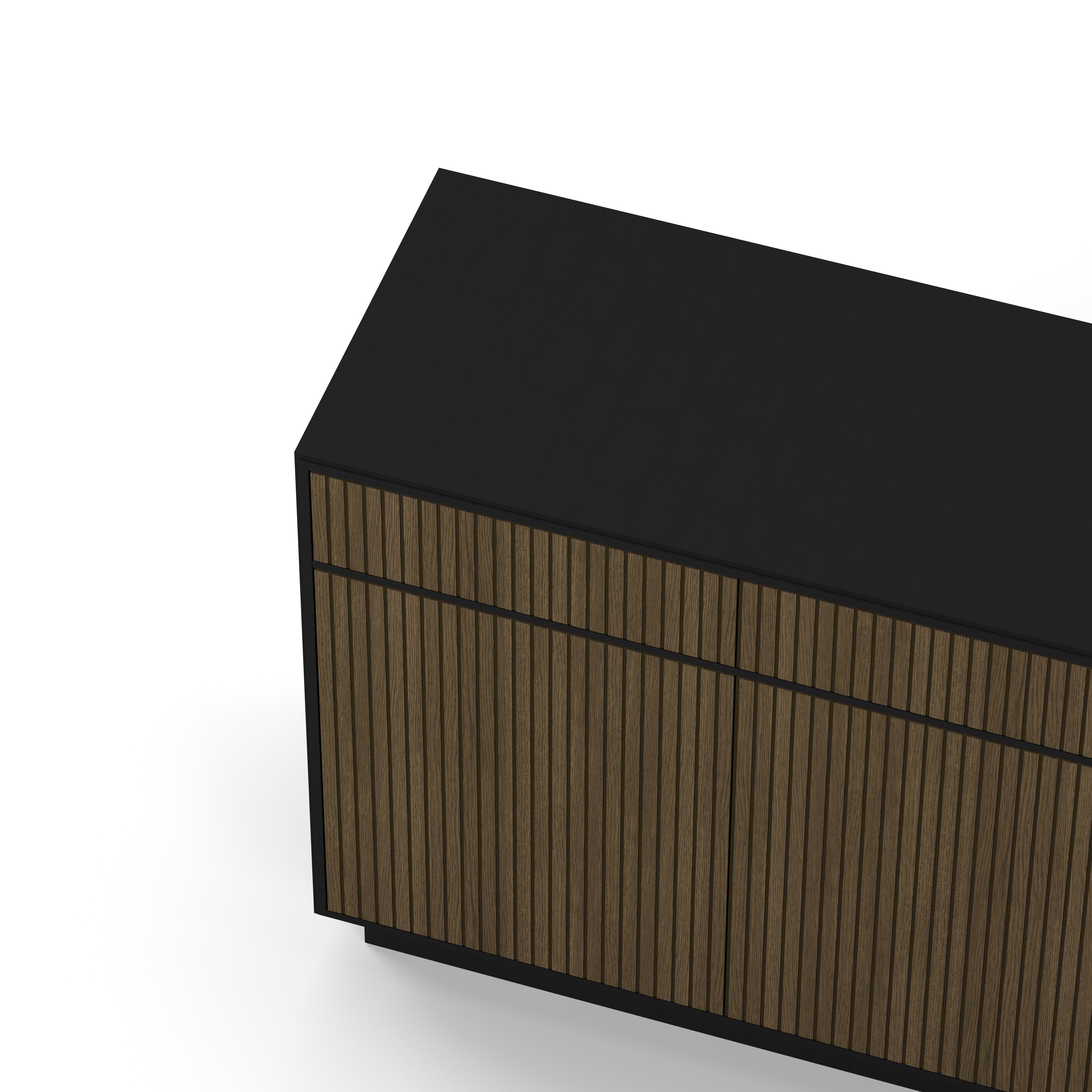 Englesson Skänkar Line Burned Walnut Skänk 3 Dörrar Hög #Variant_Black & Burned Walnut