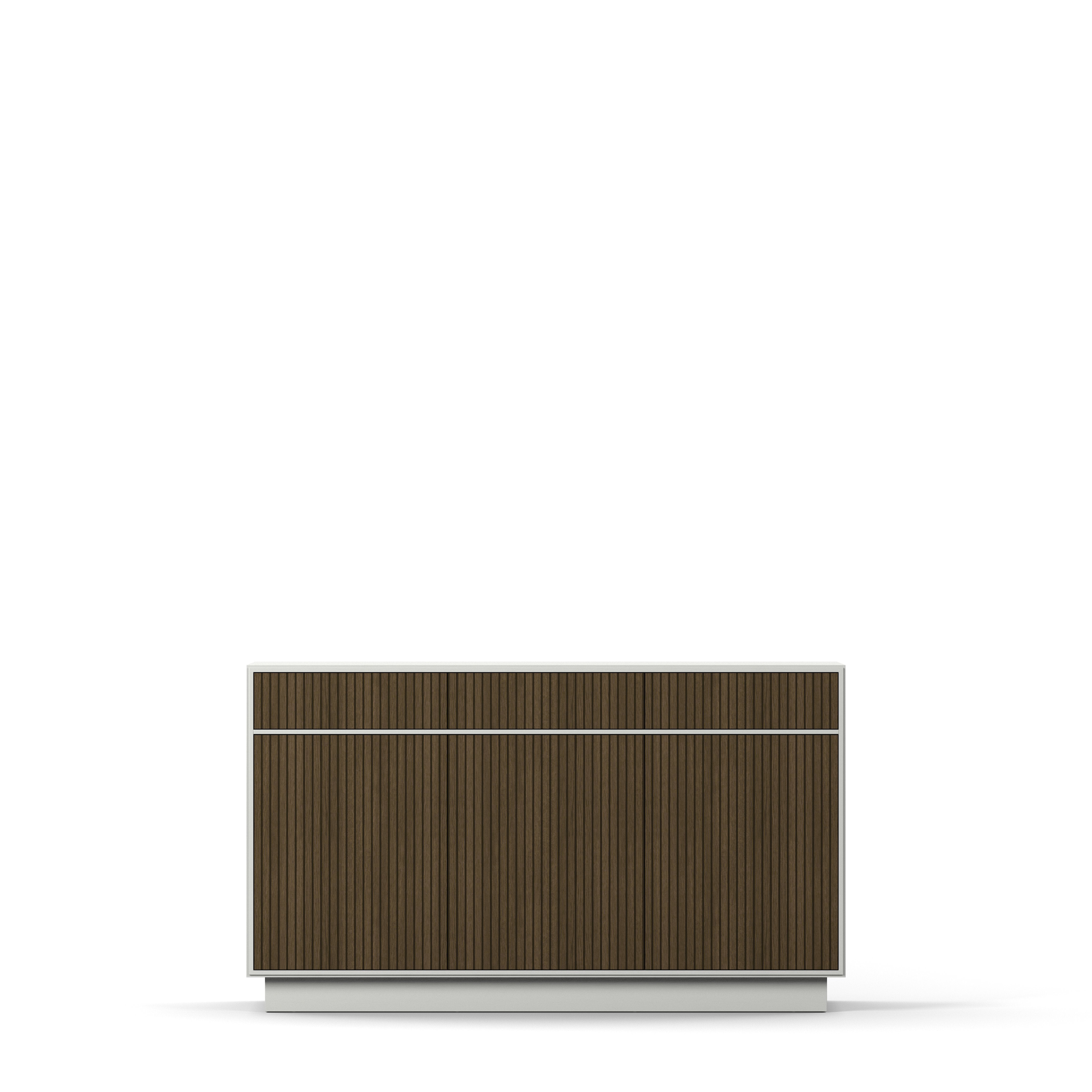 Englesson Skänkar White & Burned Walnut Line Burned Walnut Skänk 3 Dörrar Hög 6612BW-DB #Variant_White & Burned Walnut