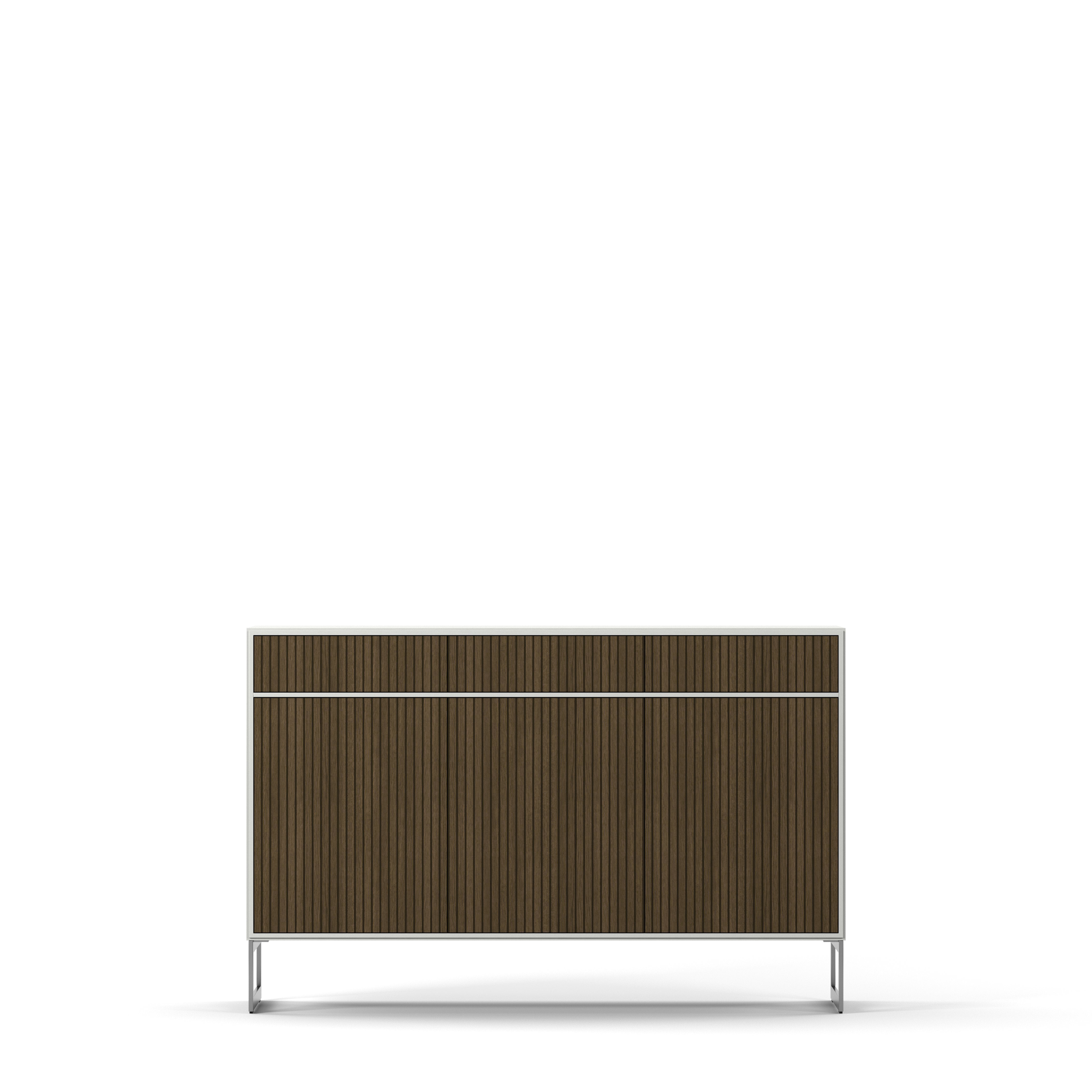 Englesson Skänkar White & Burned Walnut Line Burned Walnut Skänk 3 Dörrar Hög 6812BW-DB #Variant_White & Burned Walnut