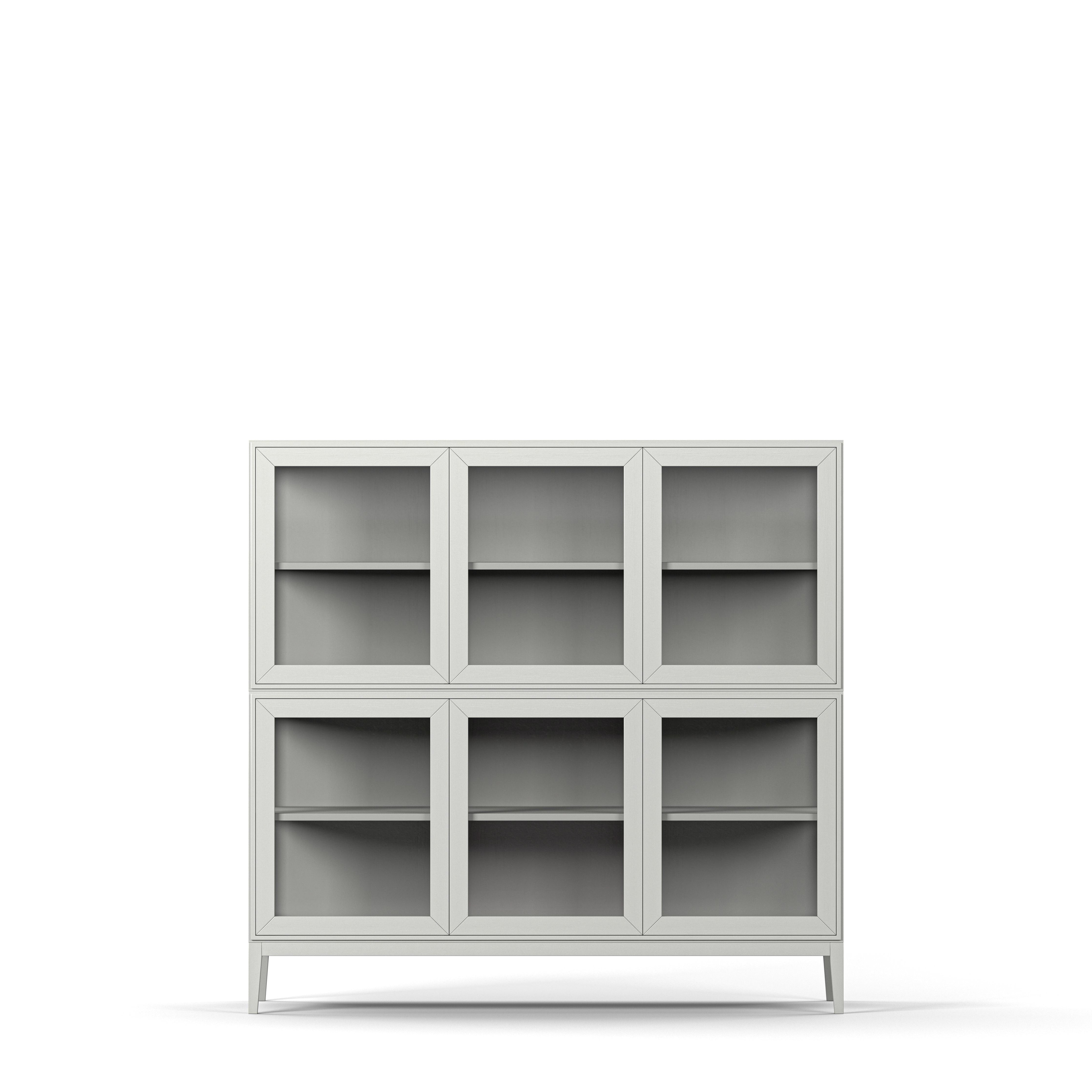 Englesson Skåp White Edge 2.0 Vitrinskåp 3 Dörrar, 2-Sektion 7223DB #Variant_White