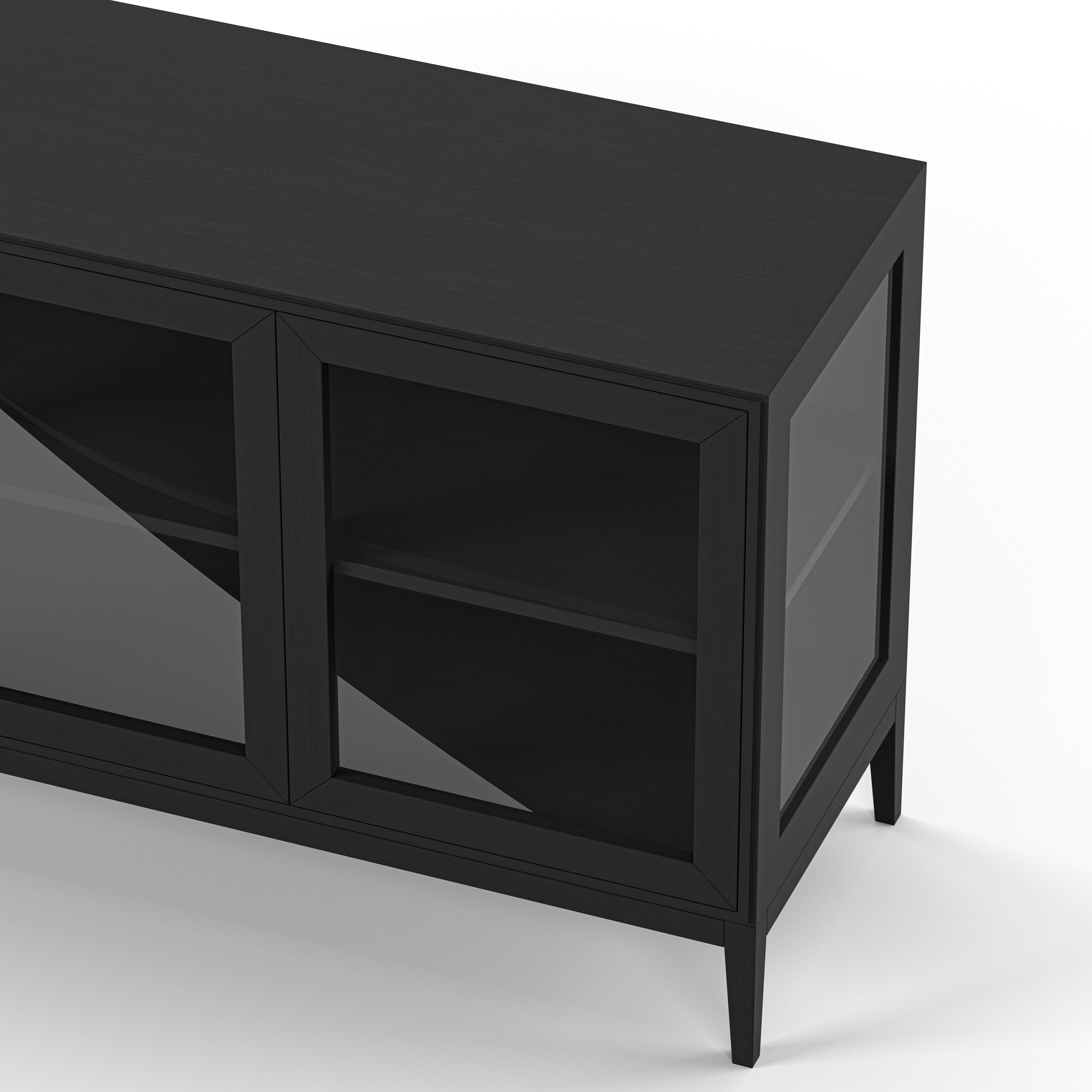 Englesson Skåp Edge 2.0 Vitrinskåp 4 Dörrar, 1-Sektion #Variant_Black Brushed