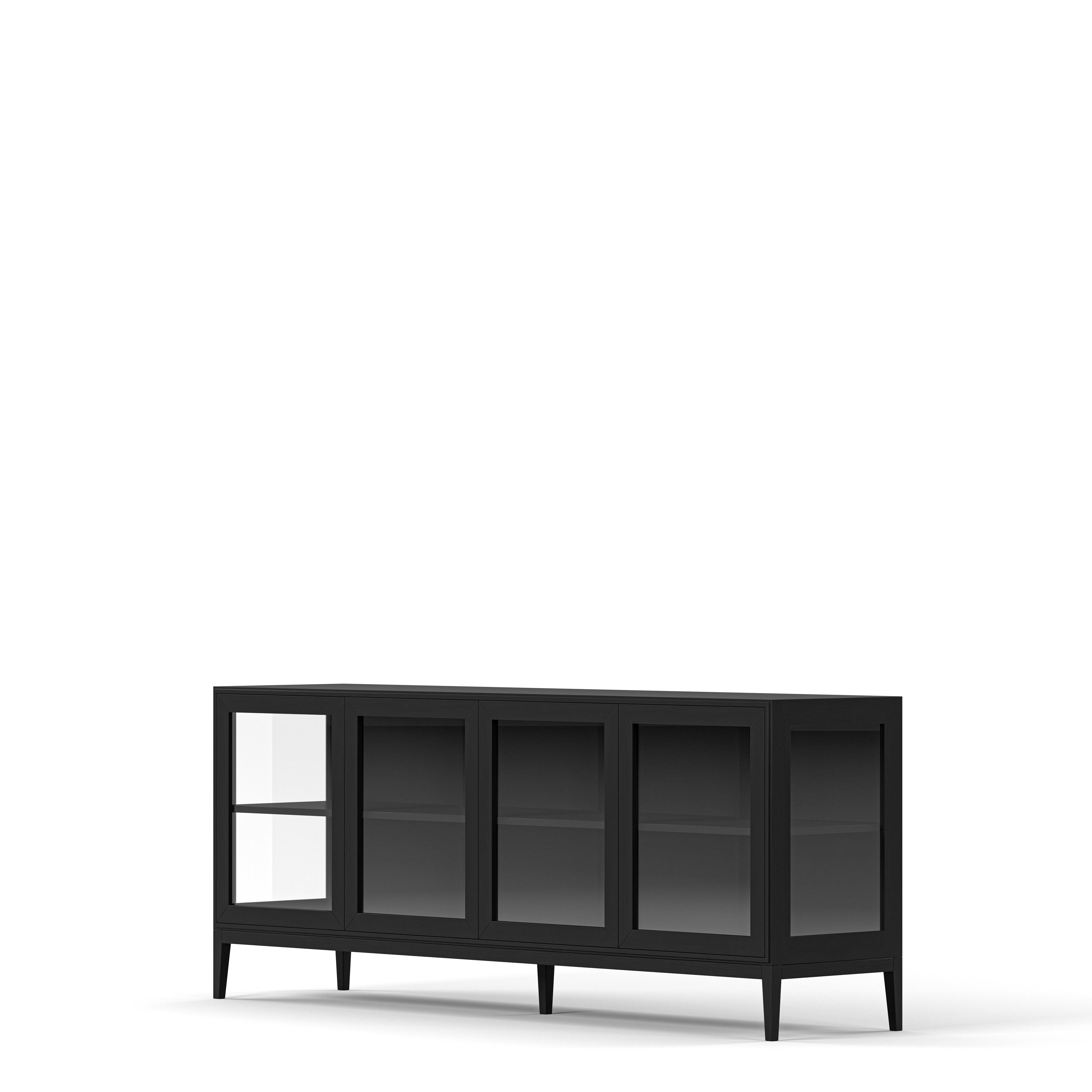 Englesson Skåp Edge 2.0 Vitrinskåp 4 Dörrar, 1-Sektion #Variant_Black Brushed