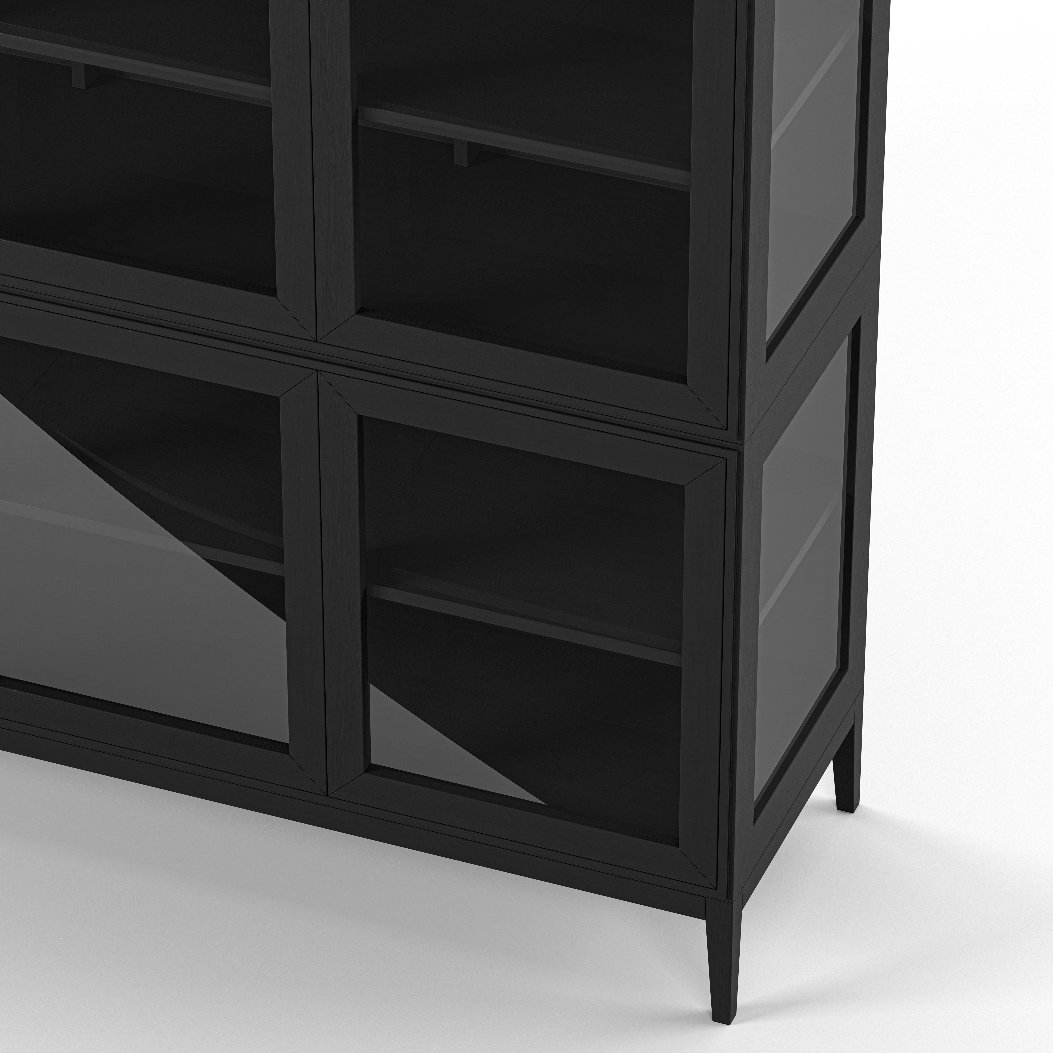 Englesson Skåp Edge 2.0 Vitrinskåp 4 Dörrar, 2-Sektion #Variant_Black Brushed