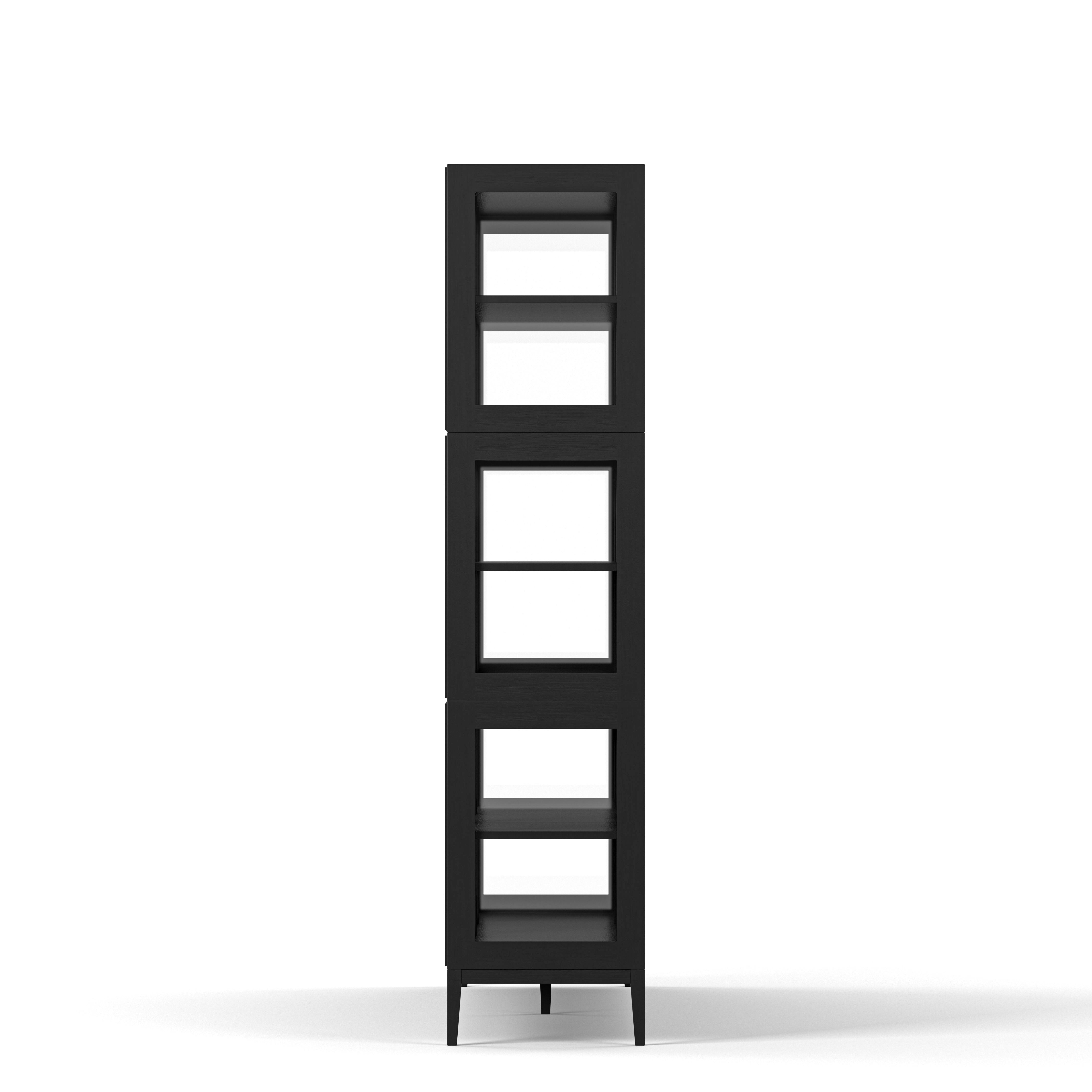 Englesson Skåp Edge 2.0 Vitrinskåp 4 Dörrar, 3-Sektion #Variant_Black Brushed