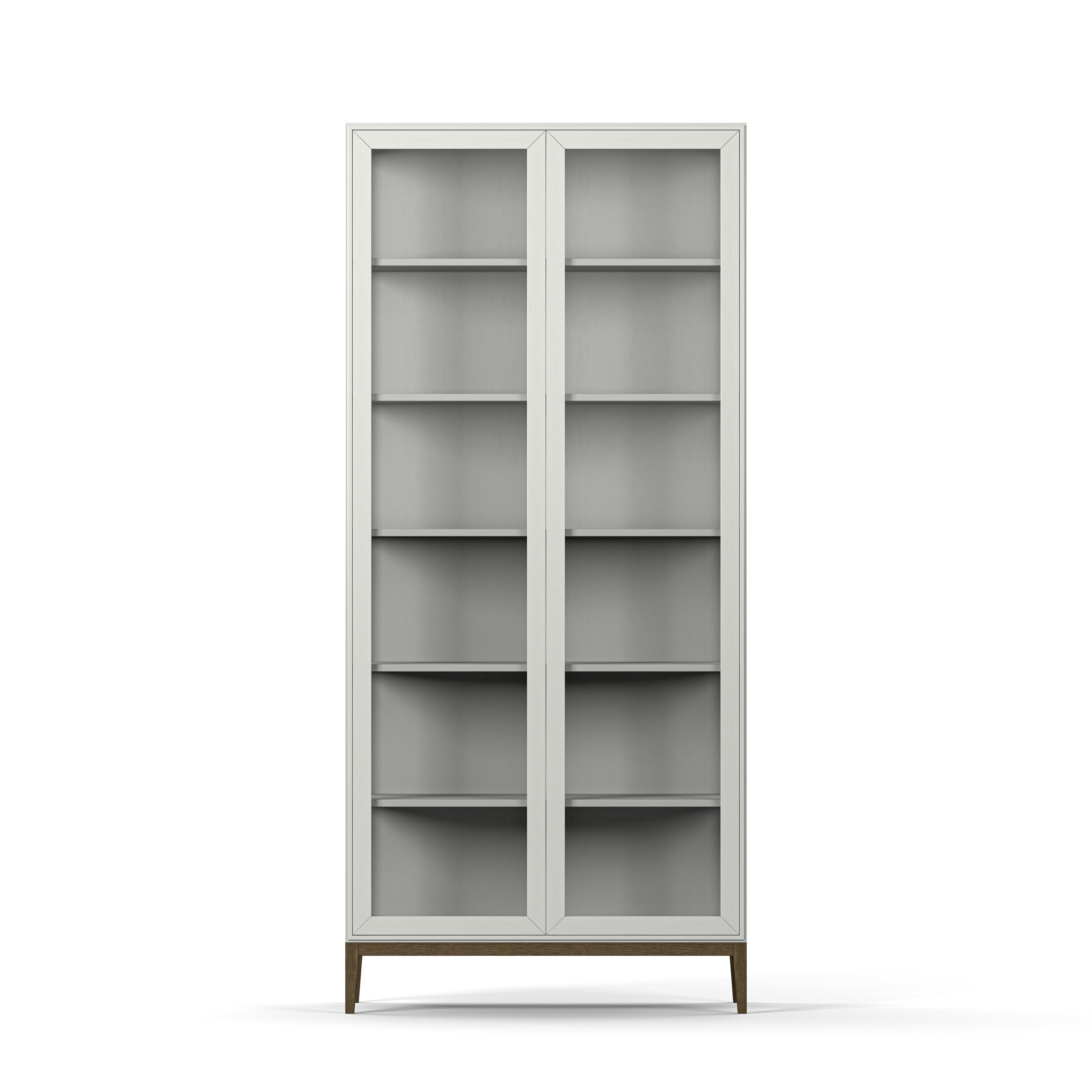 Englesson Skåp White & Burned Walnut Edge 2.0 Vitrinskåp 735DB-BW #Variant_White & Burned Walnut