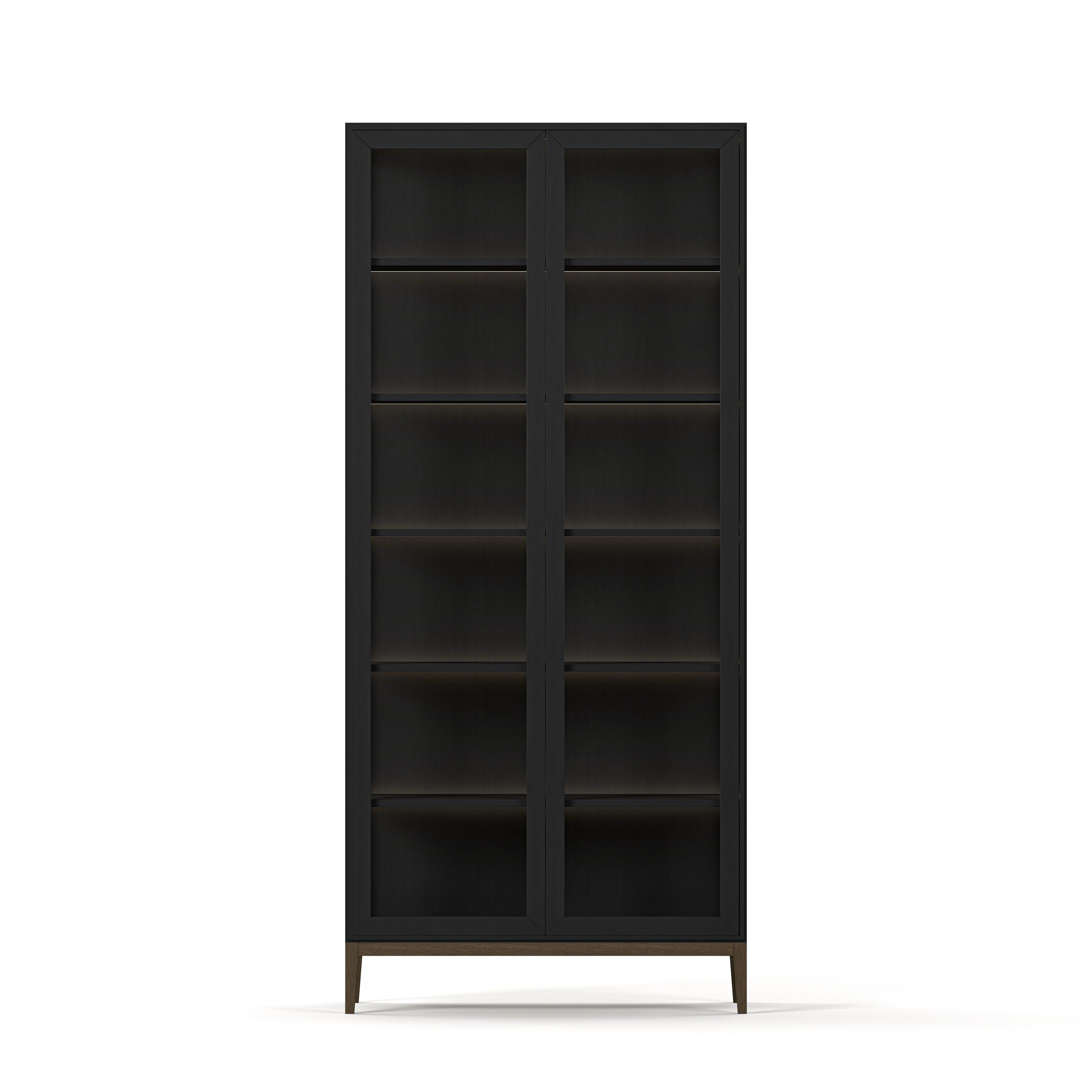 Englesson Skåp Black Brushed & Burned Walnut Edge 2.0 Vitrinskåp Med Belysning 739ESB-BW #Variant_Black Brushed & Burned Walnut