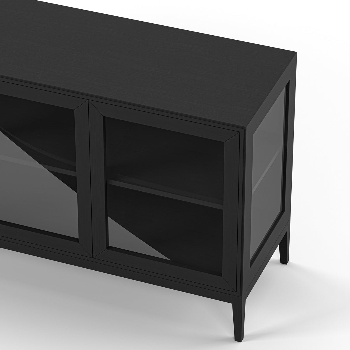 Englesson Skåp White Edge 2.0 Vitrinskåp 3 Dörrar, 1-Sektion #Variant_Black Brushed