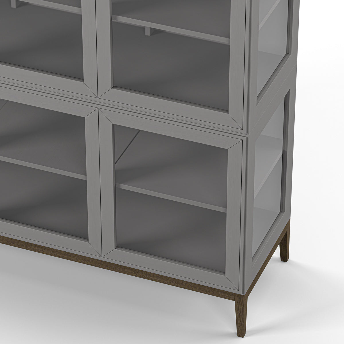 Englesson Skåp White Edge 2.0 Vitrinskåp 3 Dörrar, 2-Sektion 7223DB #Variant_Grey Brushed & Burned Walnut