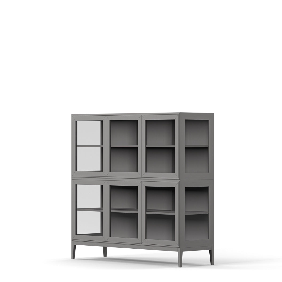 Englesson Skåp White Edge 2.0 Vitrinskåp 3 Dörrar, 2-Sektion 7223DB #Variant_Grey Brushed