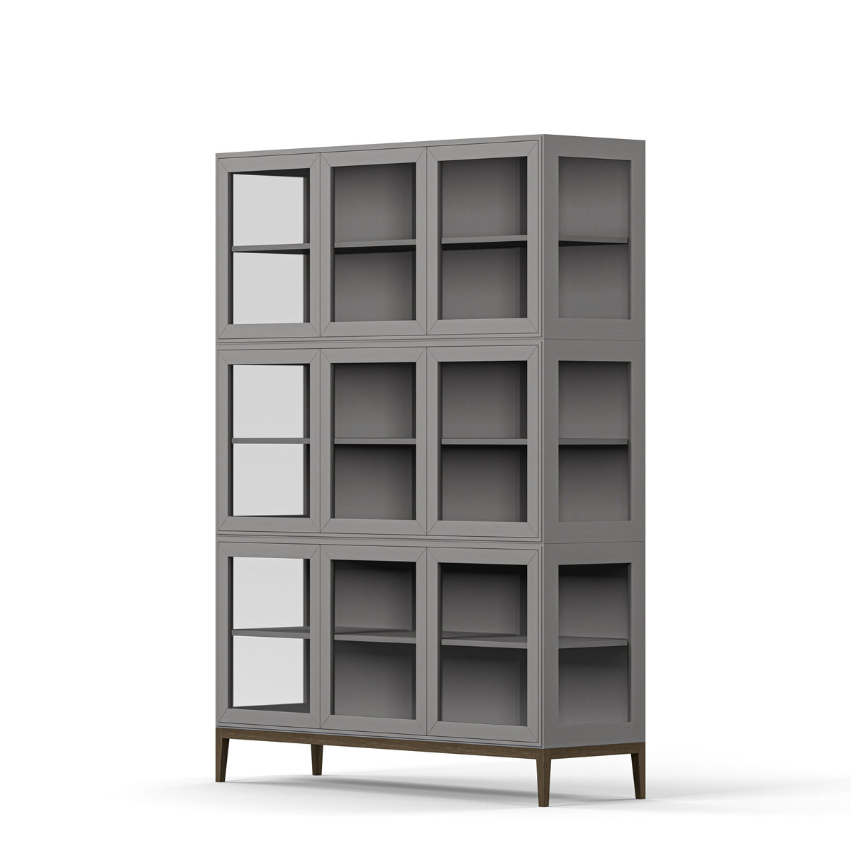 Englesson Skåp White Edge 2.0 Vitrinskåp 3 Dörrar, 3-Sektion 7323DB #Variant_Grey Brushed & Burned Walnut