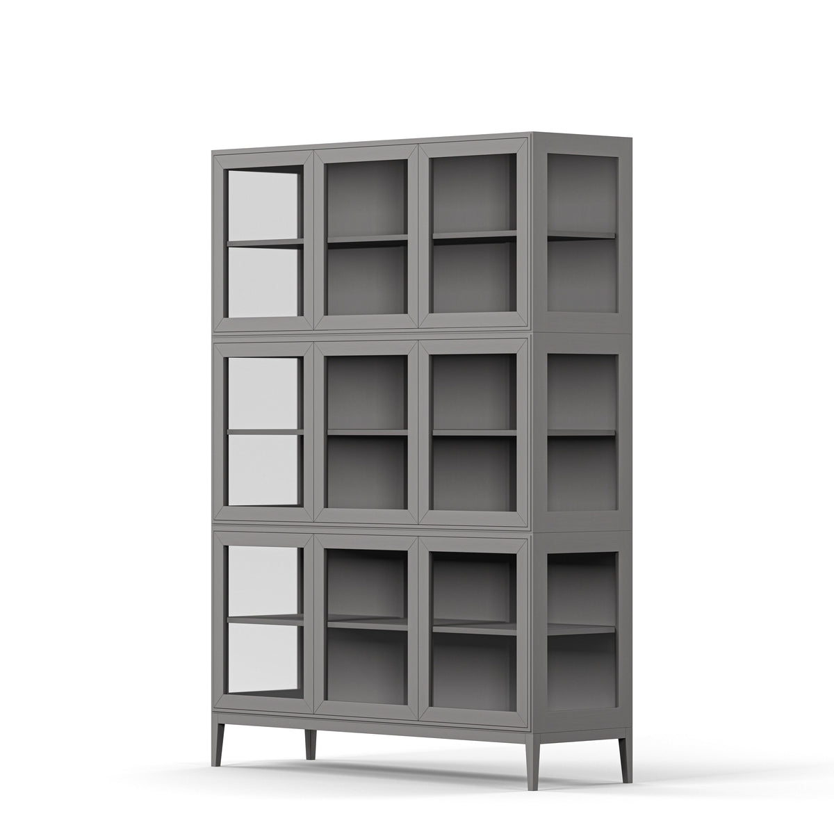 Englesson Skåp White Edge 2.0 Vitrinskåp 3 Dörrar, 3-Sektion 7323DB #Variant_Grey Brushed