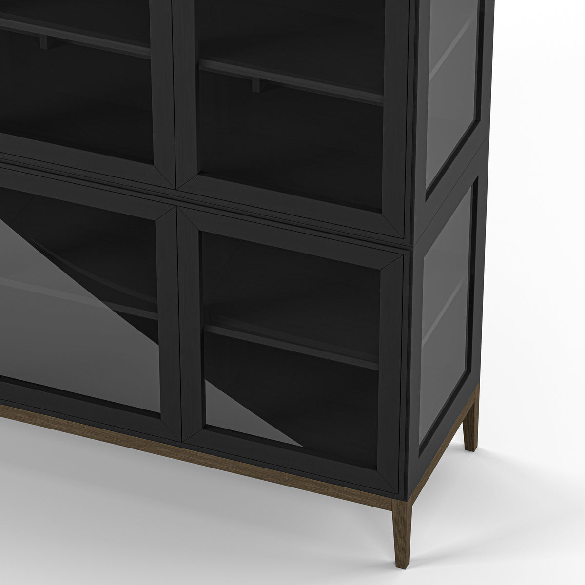 Englesson Skåp White Edge 2.0 Vitrinskåp 3 Dörrar, 3-Sektion 7323DB #Variant_Black Brushed & Burned Walnut