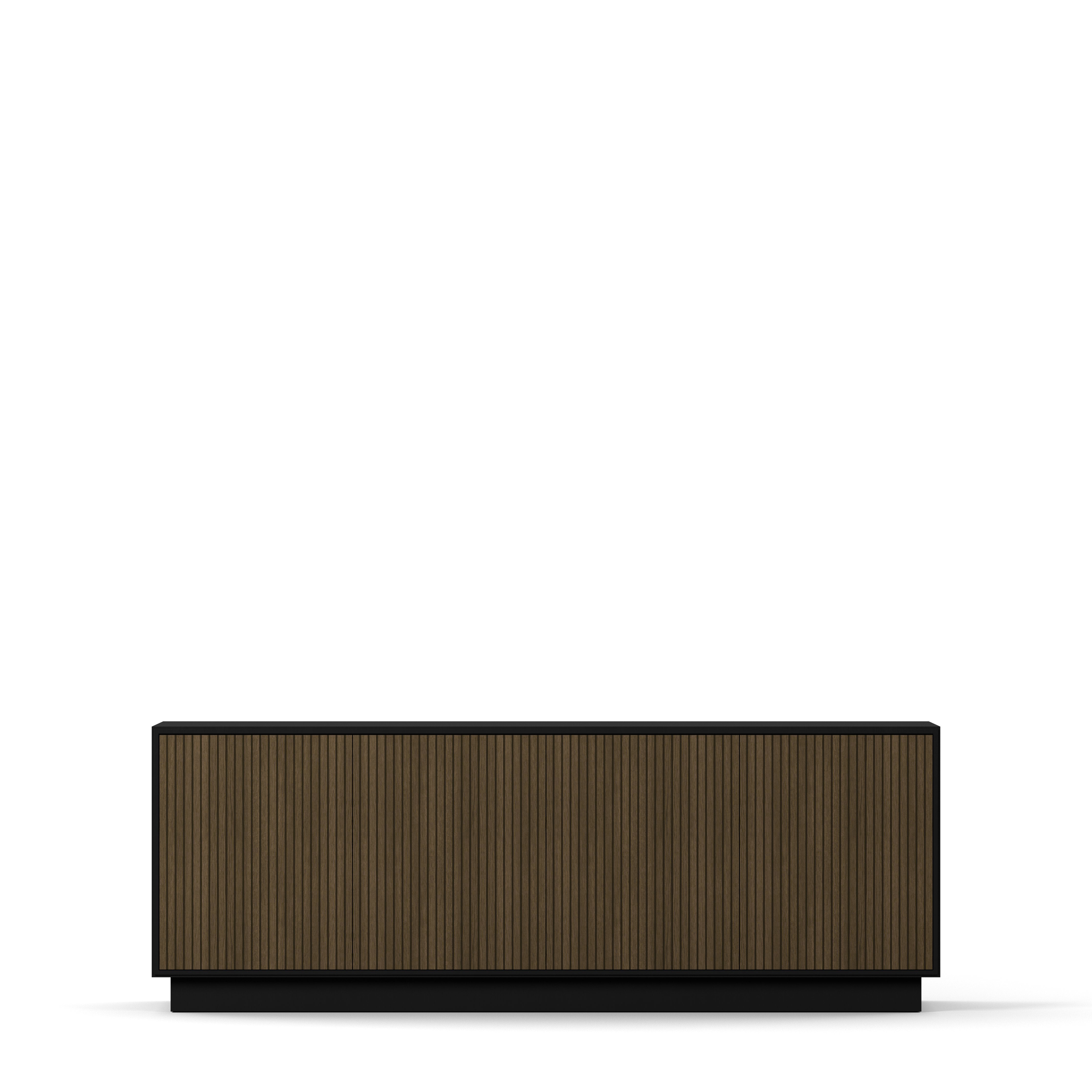 Line Burned Walnut Skänk 4 Dörrar
